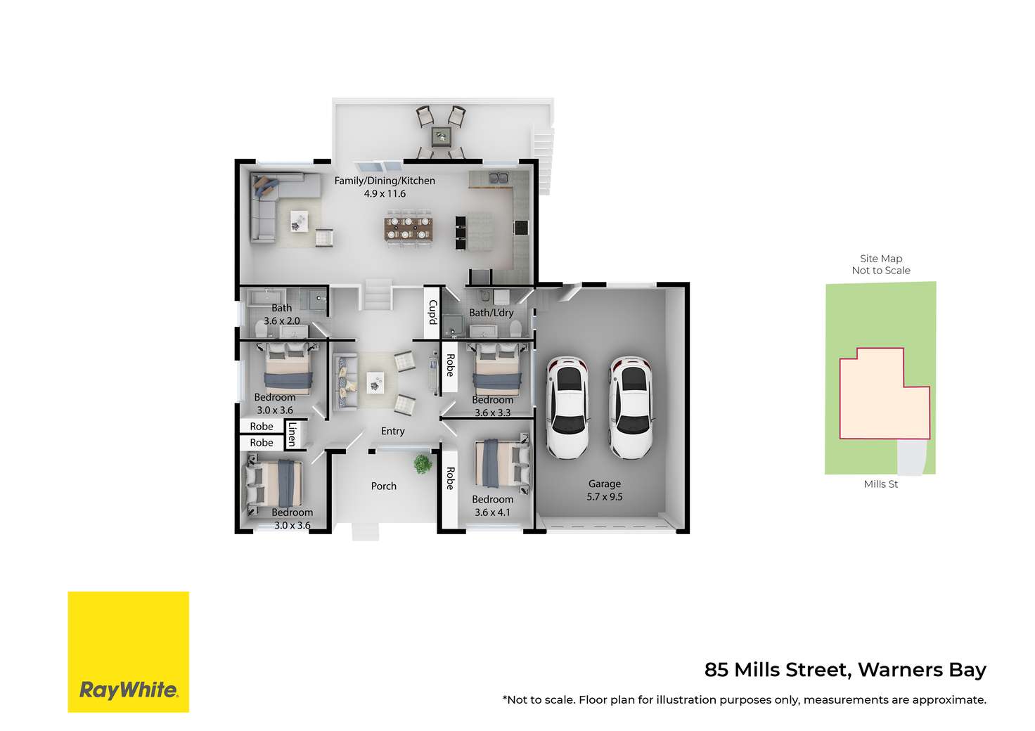 Floorplan of Homely house listing, 85 Mills Street, Warners Bay NSW 2282