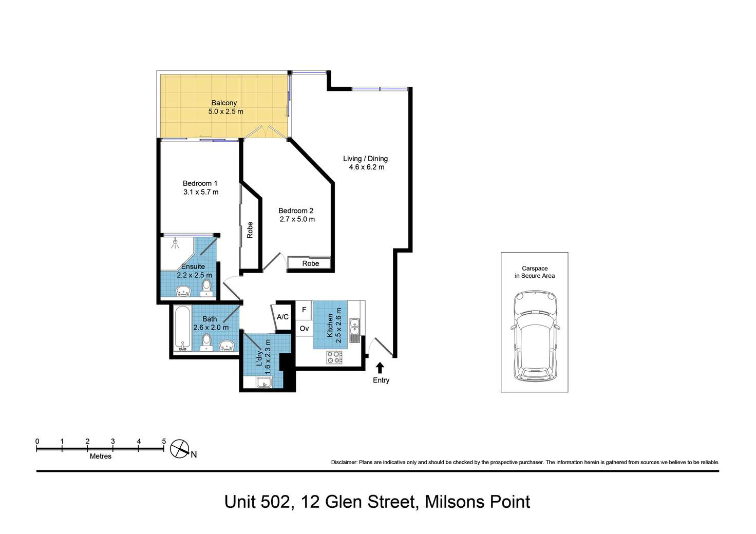 Floorplan of Homely apartment listing, 502/12 Glen Street, Milsons Point NSW 2061