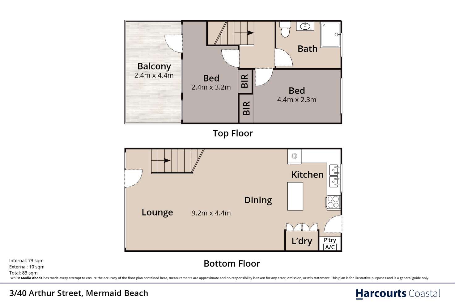 Floorplan of Homely unit listing, 3/40 Arthur Street, Mermaid Beach QLD 4218