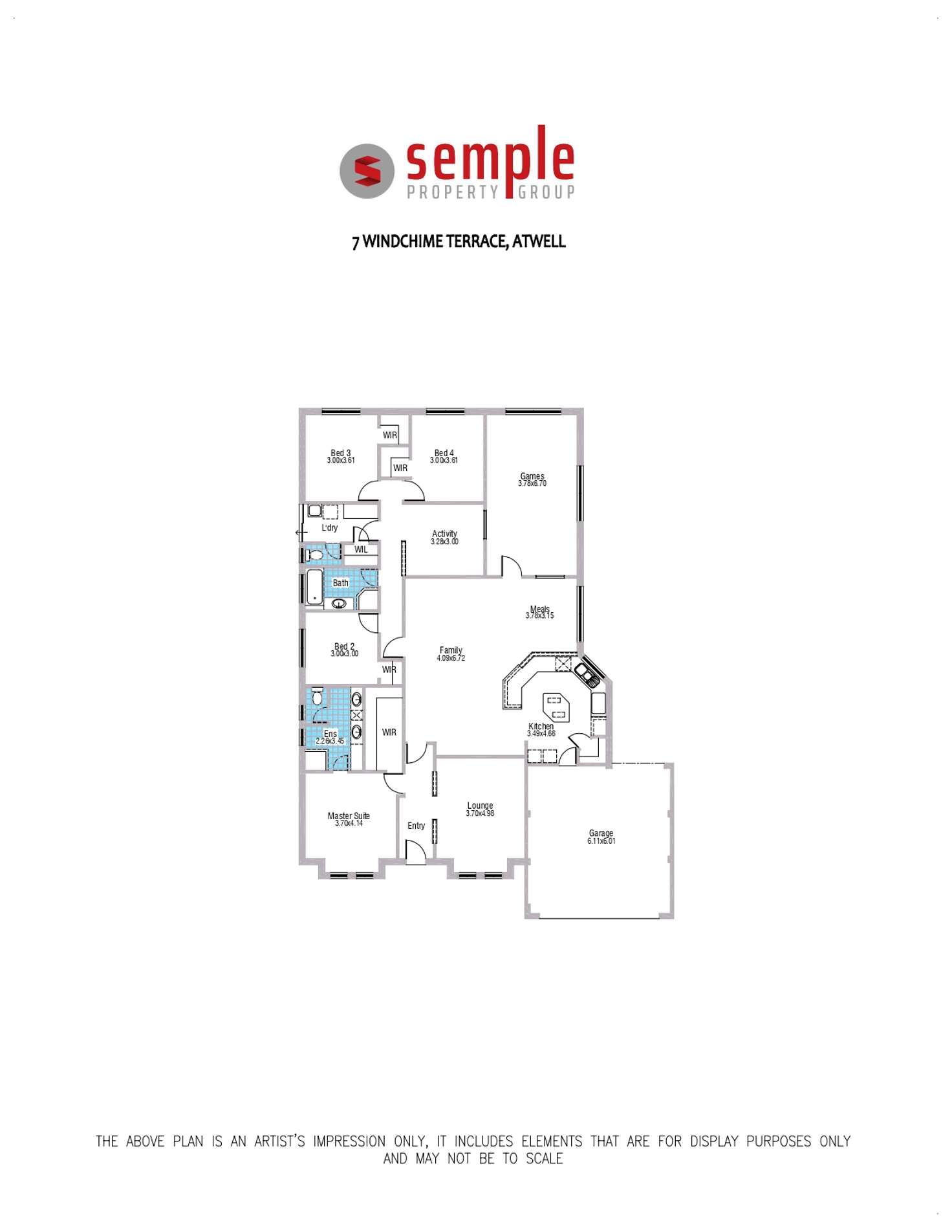 Floorplan of Homely house listing, 7 Windchime Terrace, Atwell WA 6164