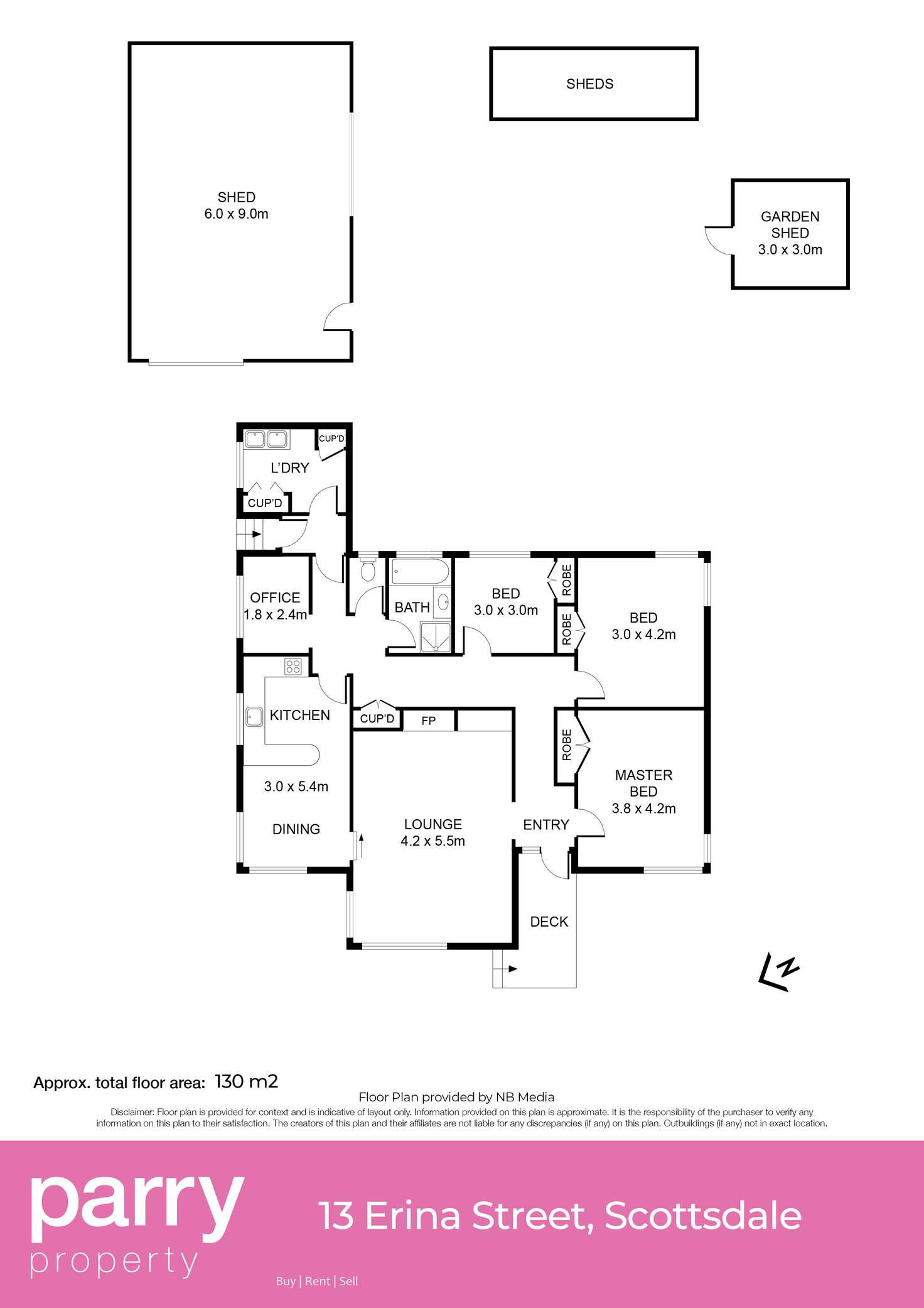 Floorplan of Homely house listing, 13 Erina Street, Scottsdale TAS 7260