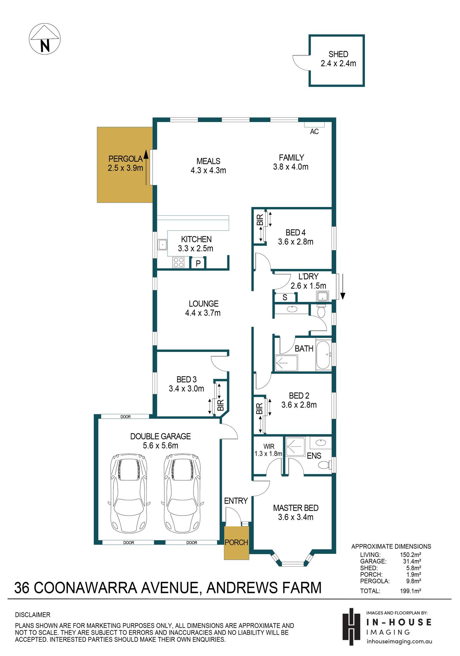 Floorplan of Homely house listing, 36 Coonawarra Avenue, Andrews Farm SA 5114