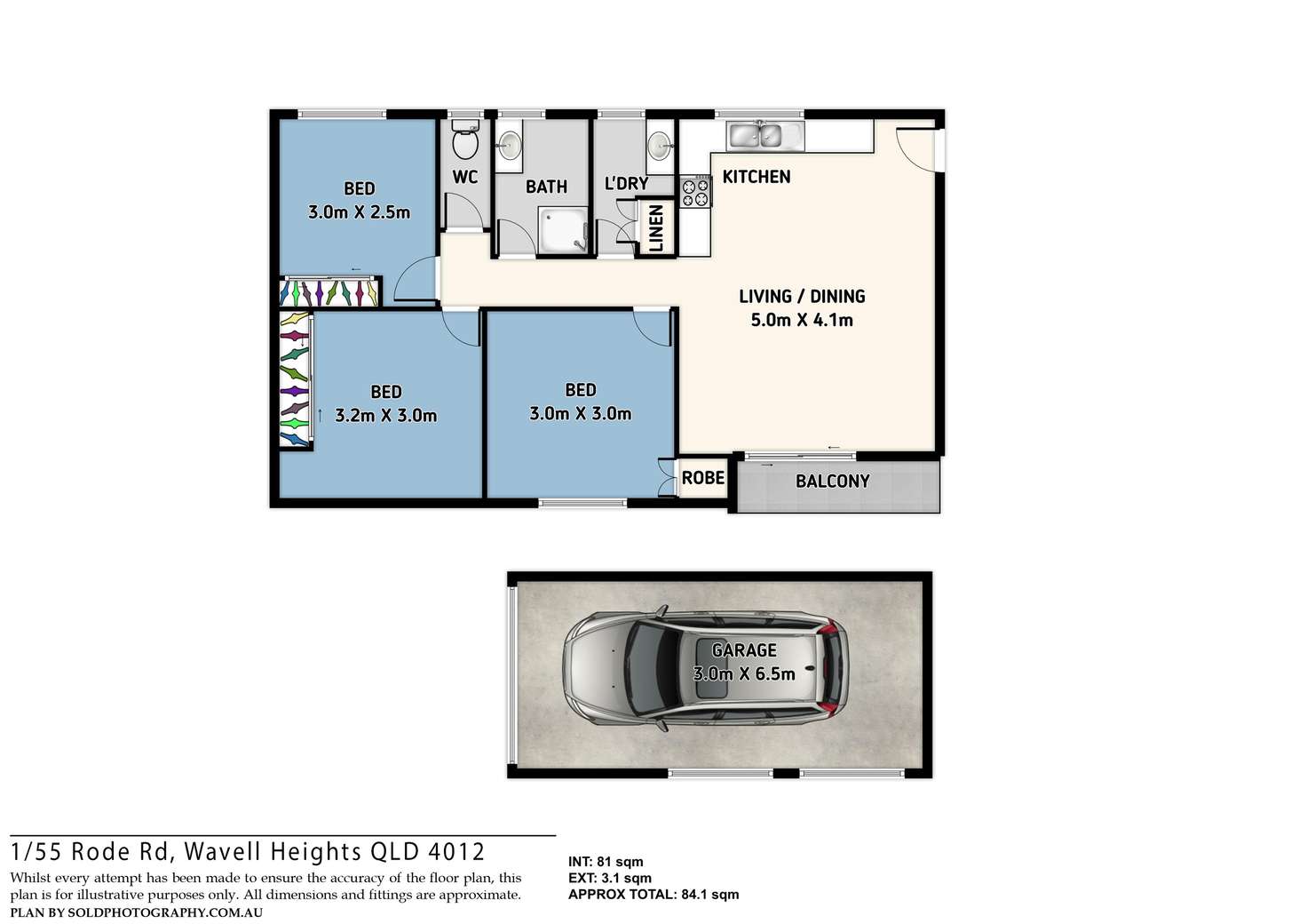 Floorplan of Homely unit listing, 1/55 Rode Road, Wavell Heights QLD 4012