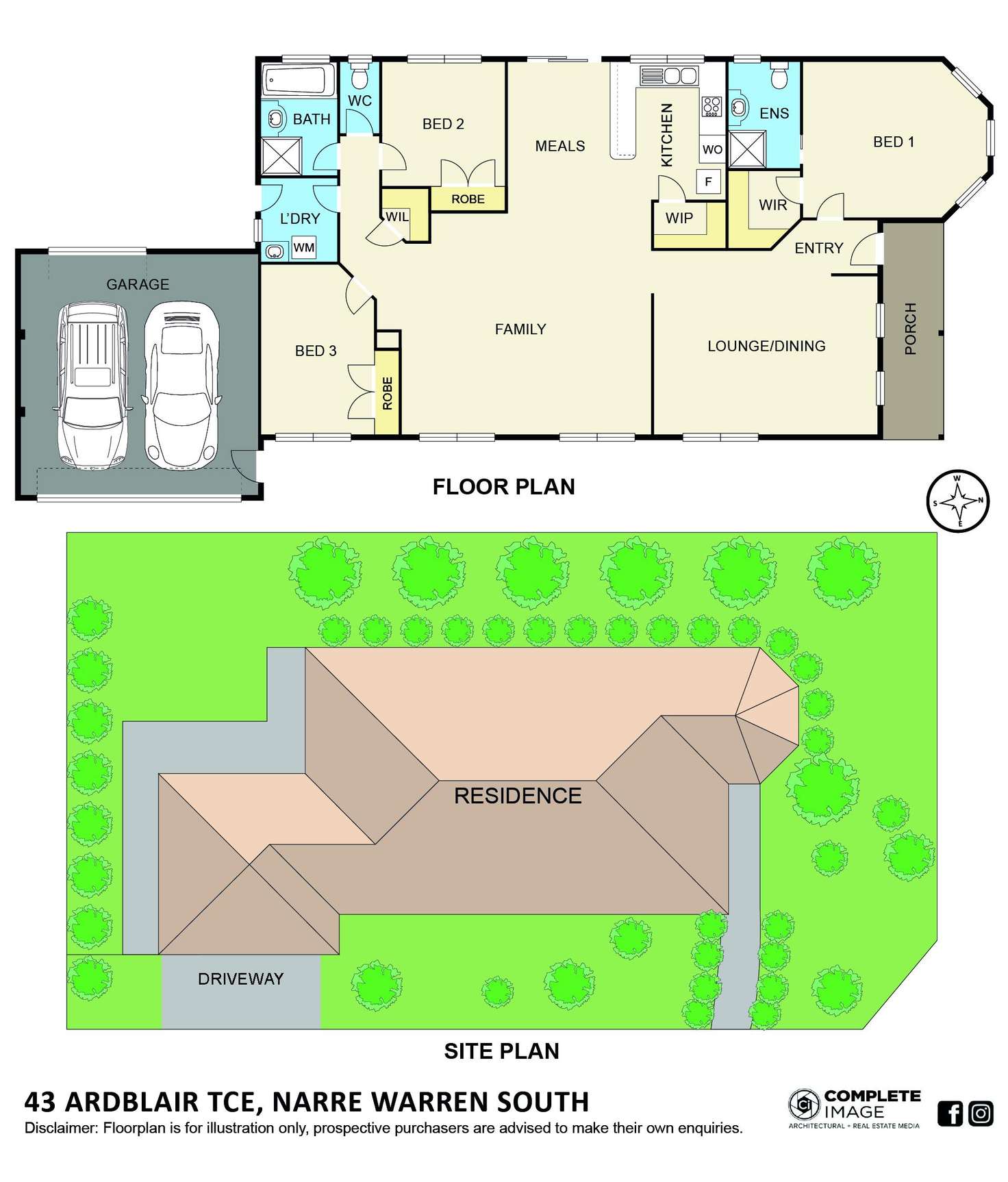 Floorplan of Homely house listing, 43 Ardblair Terrace, Narre Warren South VIC 3805