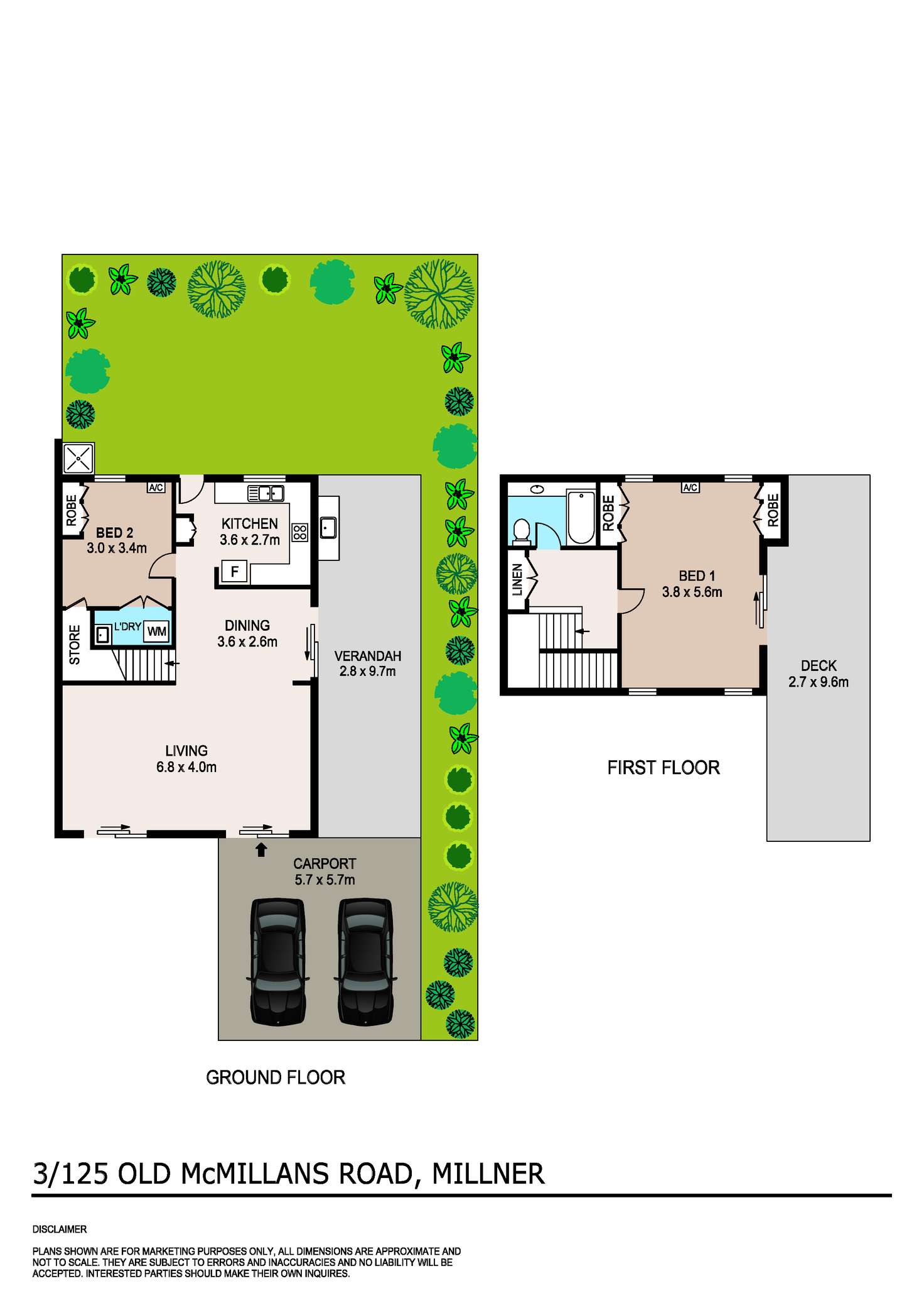 Floorplan of Homely townhouse listing, 3/125 Old McMillans Road, Millner NT 810