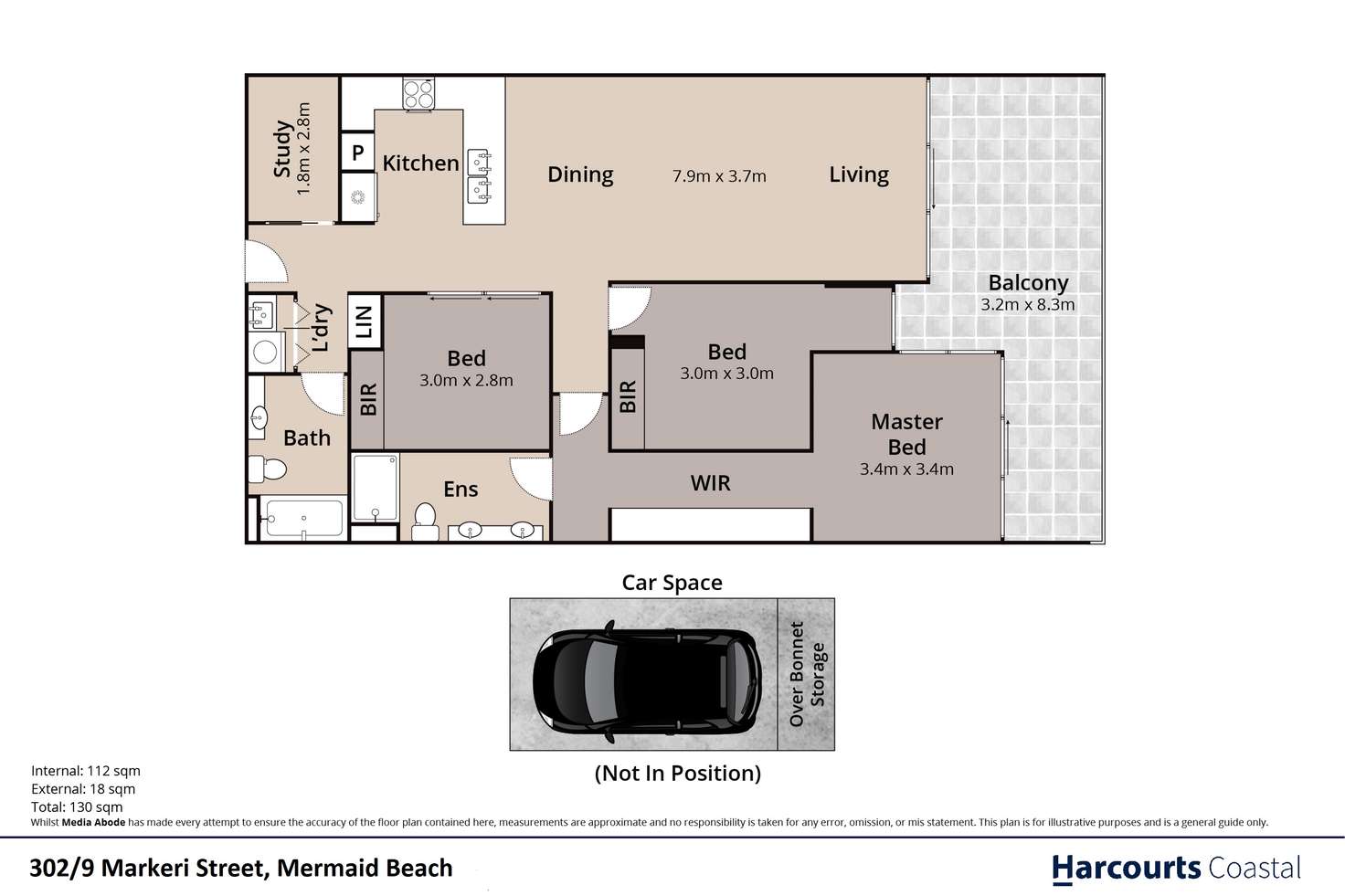 Floorplan of Homely apartment listing, 302/9 Markeri Street, Mermaid Beach QLD 4218