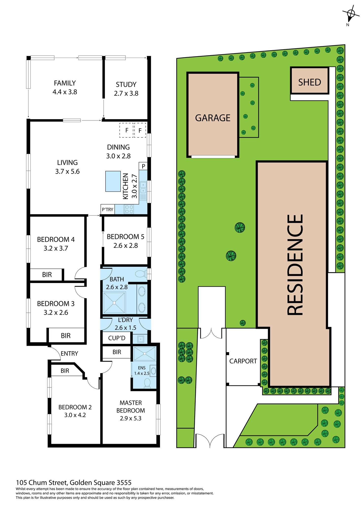 Floorplan of Homely house listing, 105 Chum Street, Golden Square VIC 3555