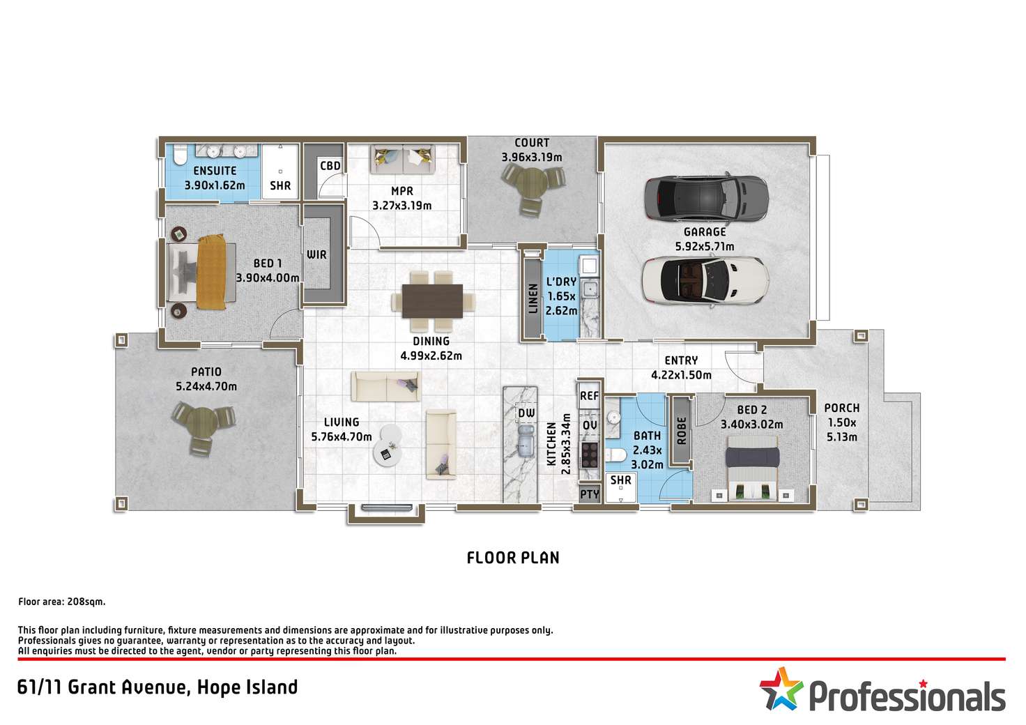 Floorplan of Homely house listing, 61/11 Grant Avenue, Hope Island QLD 4212