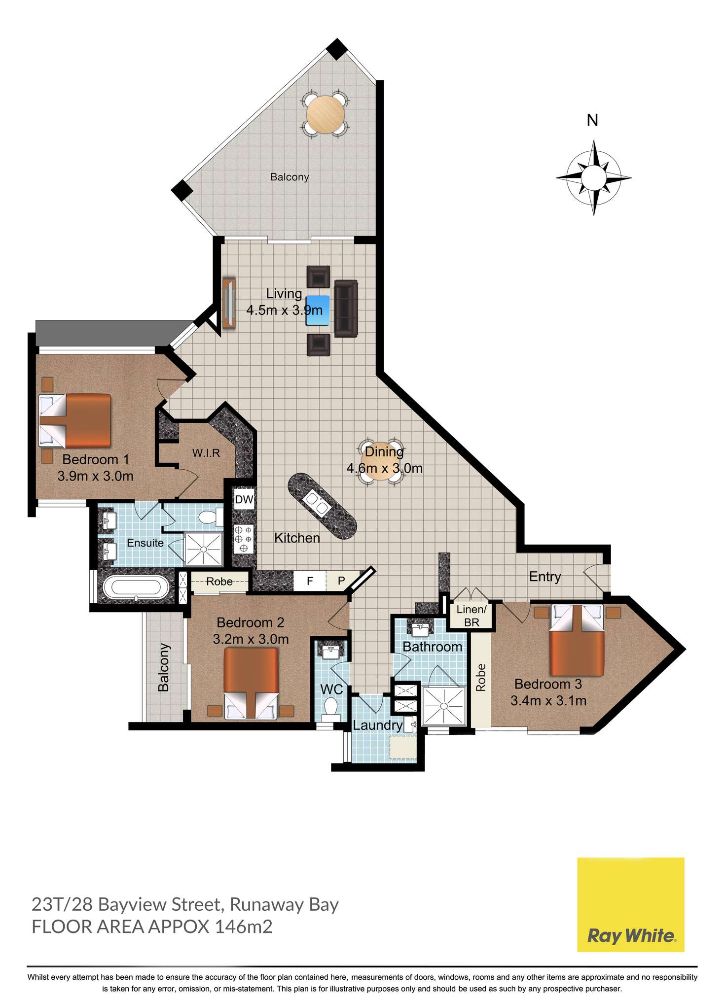 Floorplan of Homely apartment listing, 23T/20 Bayview Street, Runaway Bay QLD 4216
