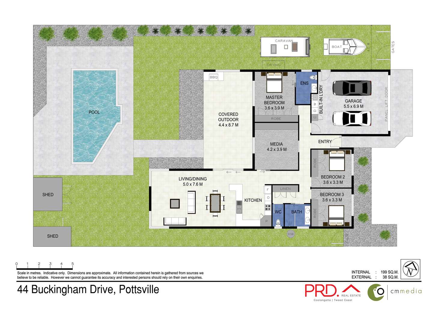 Floorplan of Homely house listing, 44 Buckingham Drive, Pottsville NSW 2489