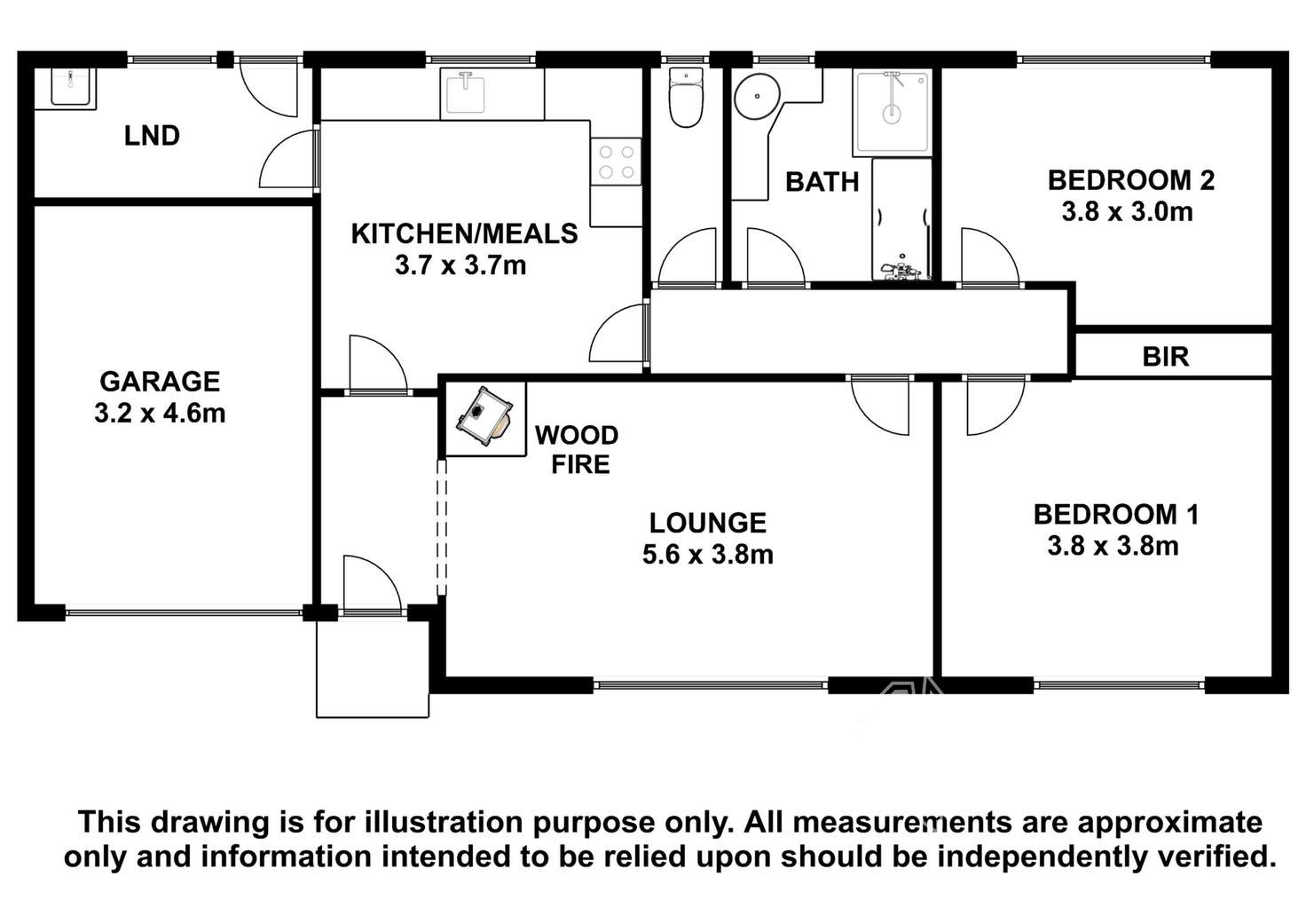 Floorplan of Homely unit listing, 2/1 Daniel Street, Mount Gambier SA 5290