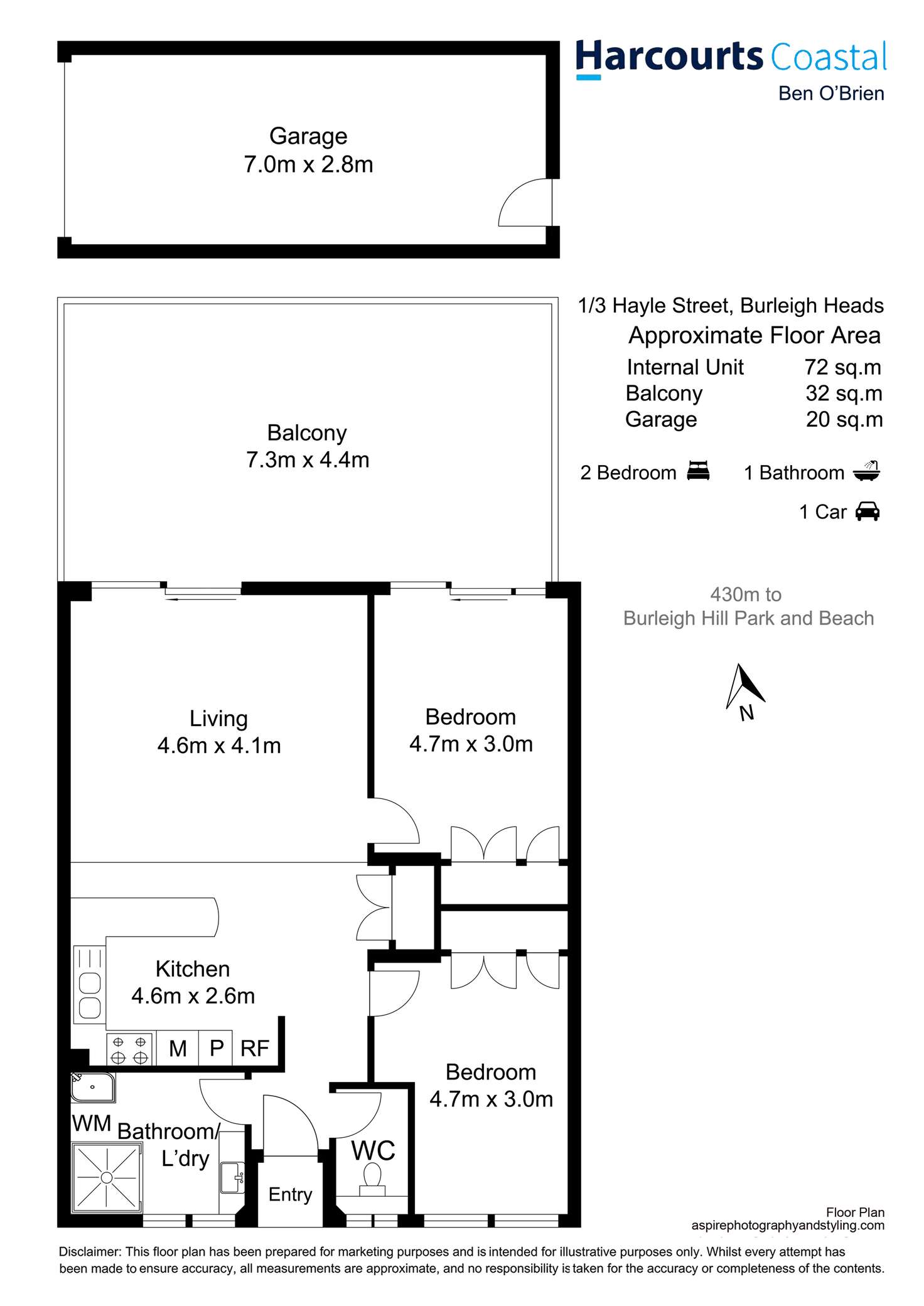 Floorplan of Homely unit listing, 1/3 Hayle Street, Burleigh Heads QLD 4220