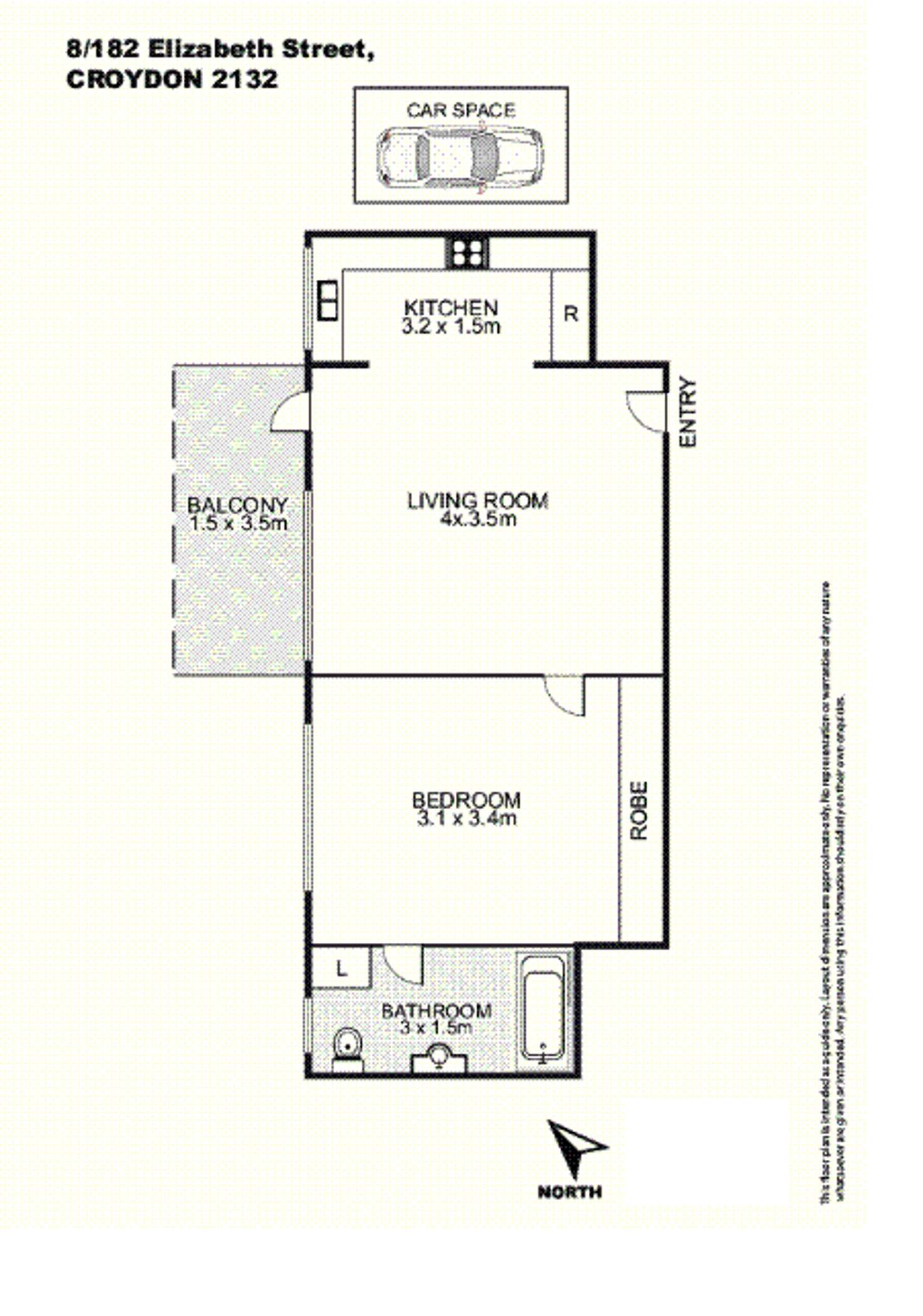Floorplan of Homely unit listing, 8/182 Elizabeth Street, Croydon NSW 2132