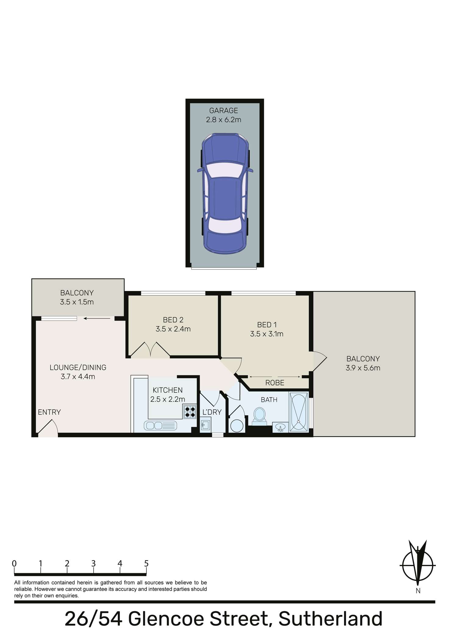 Floorplan of Homely apartment listing, 26/54 Glencoe Street, Sutherland NSW 2232