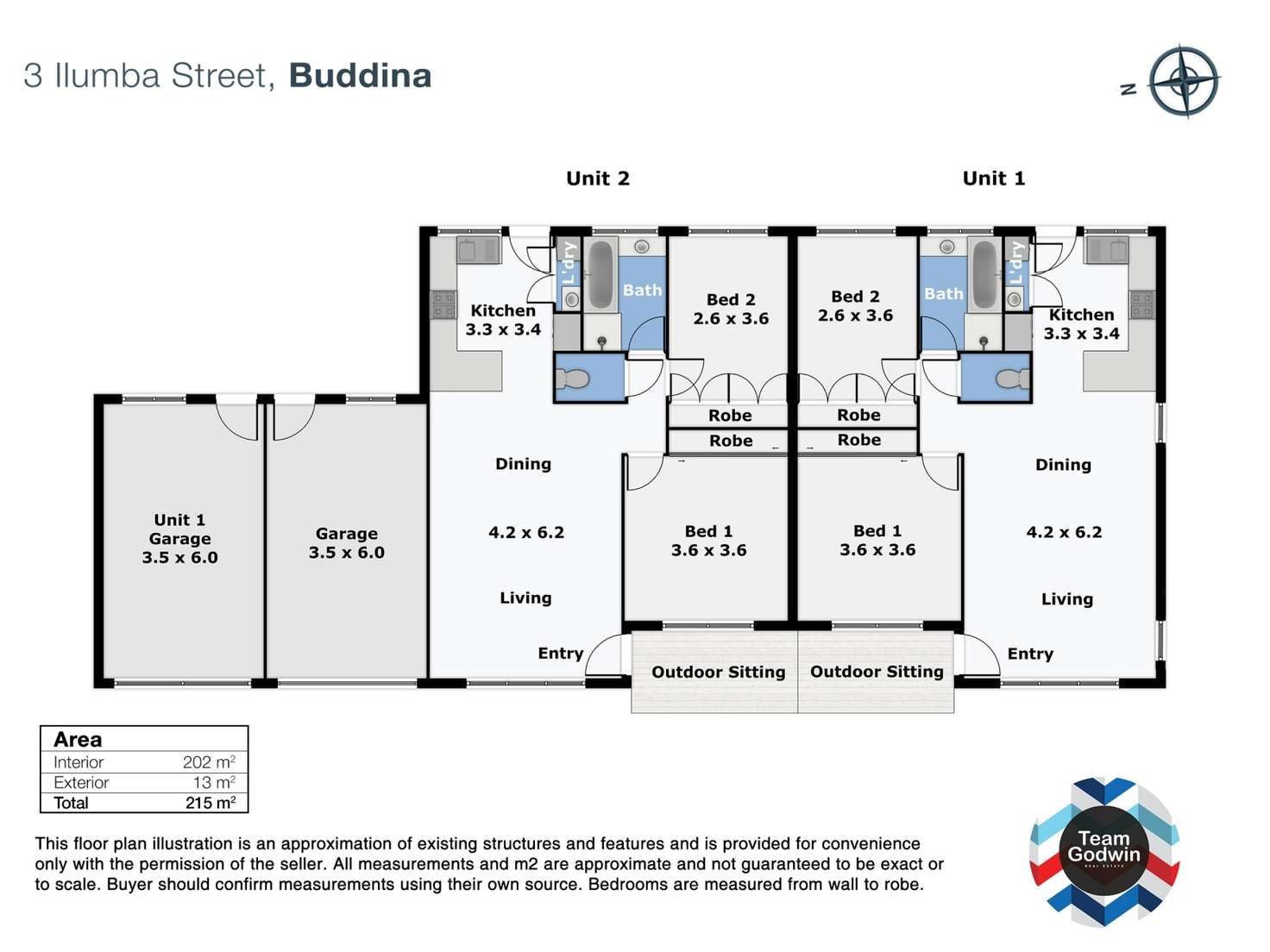 Floorplan of Homely semiDetached listing, 1/3 Ilumba Street, Buddina QLD 4575