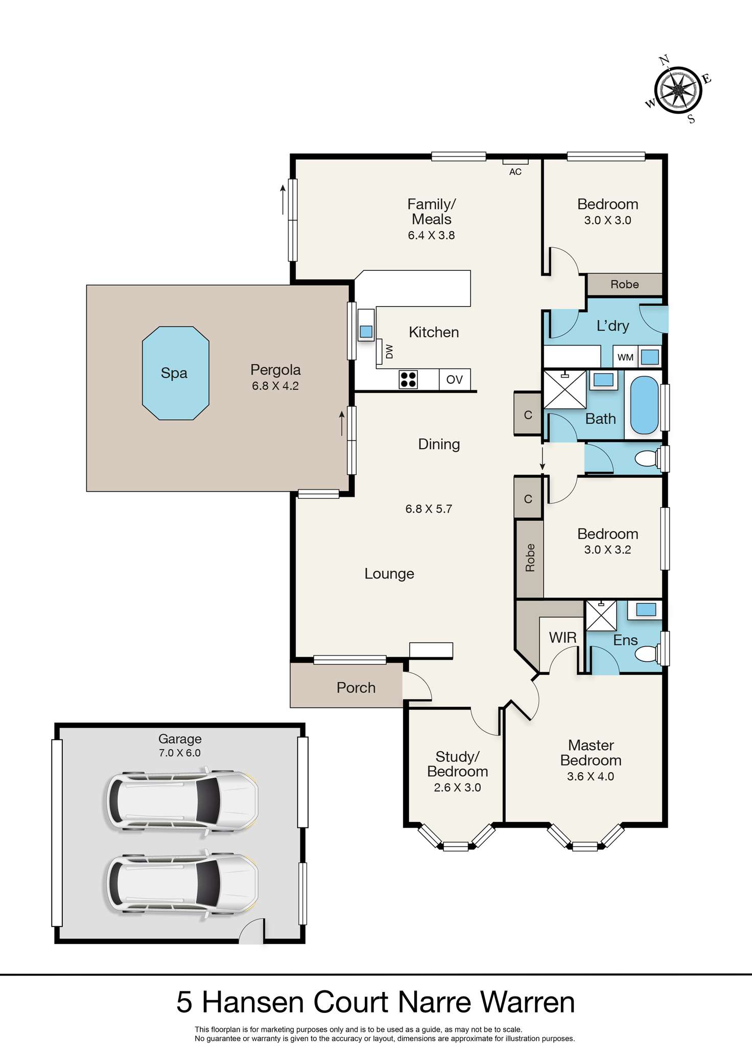 Floorplan of Homely house listing, 5 Hansen Court, Narre Warren VIC 3805