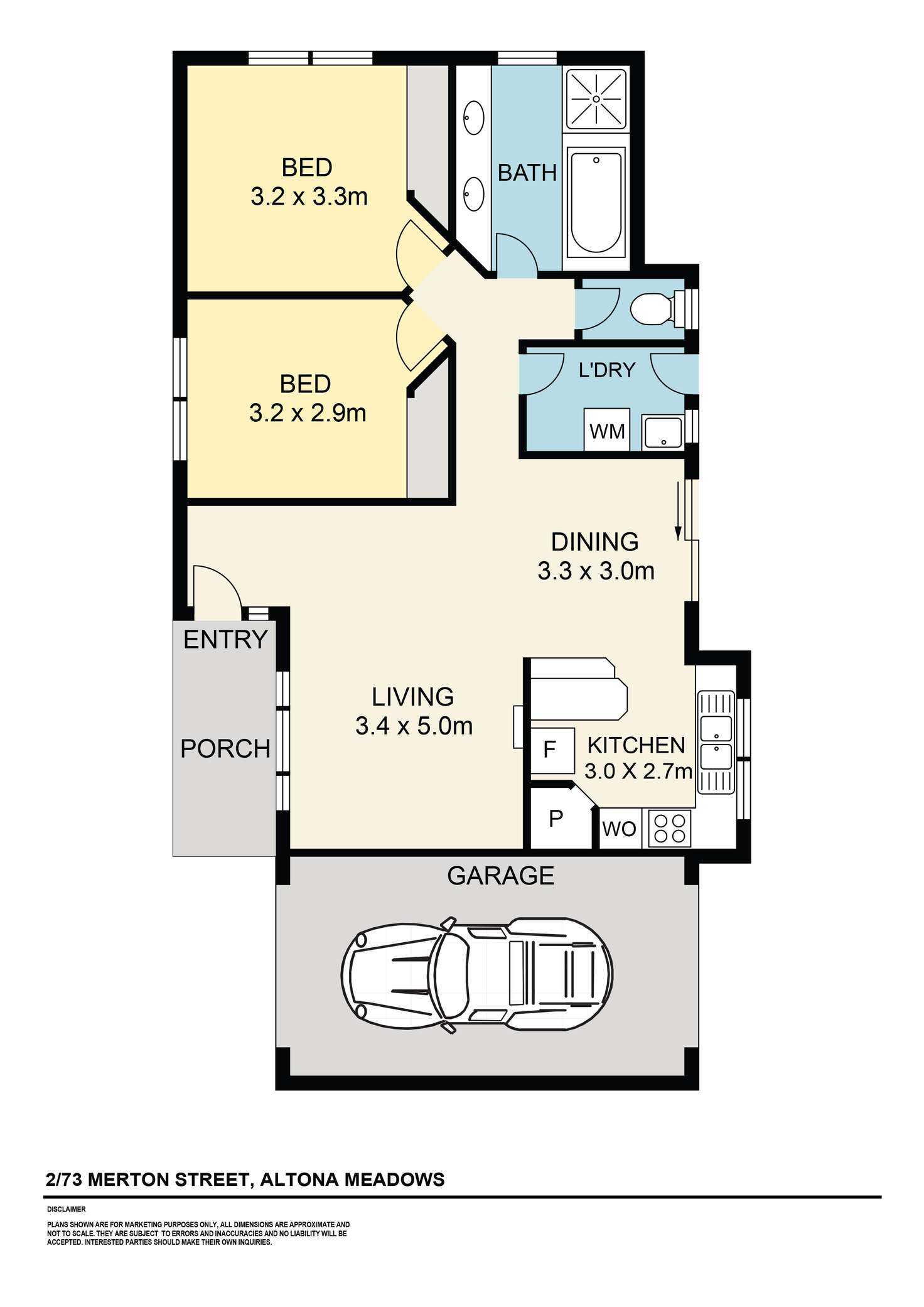 Floorplan of Homely unit listing, 2/73 Merton Street, Altona Meadows VIC 3028