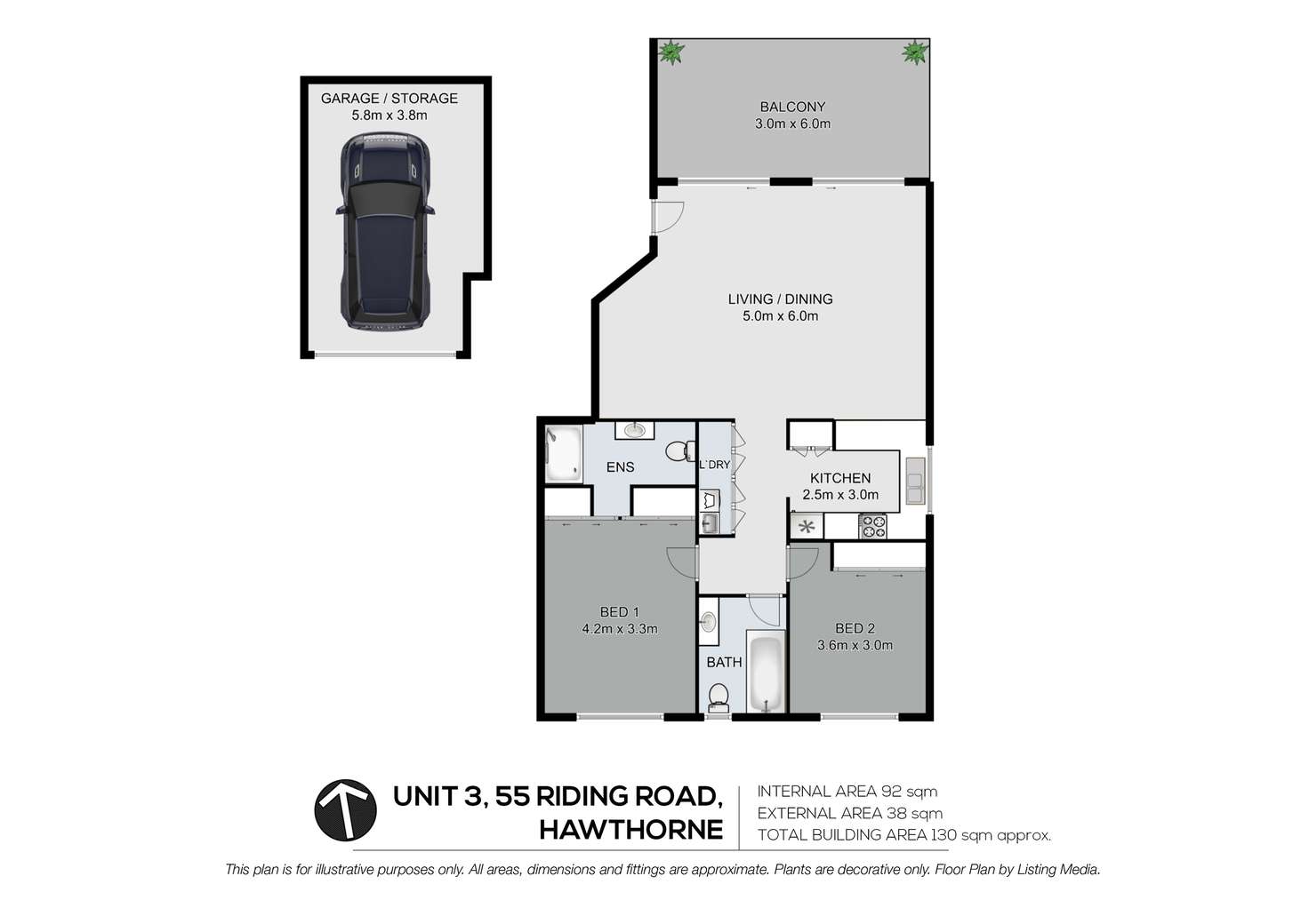 Floorplan of Homely unit listing, 3/55 Riding Road, Hawthorne QLD 4171