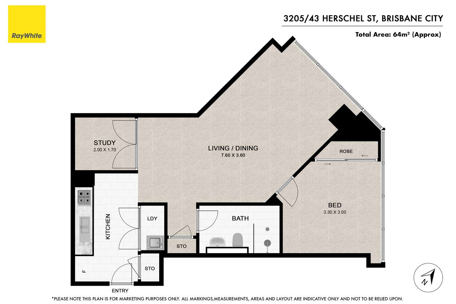 Floorplan of Homely apartment listing, 3205/43 Herschel Street, Brisbane City QLD 4000