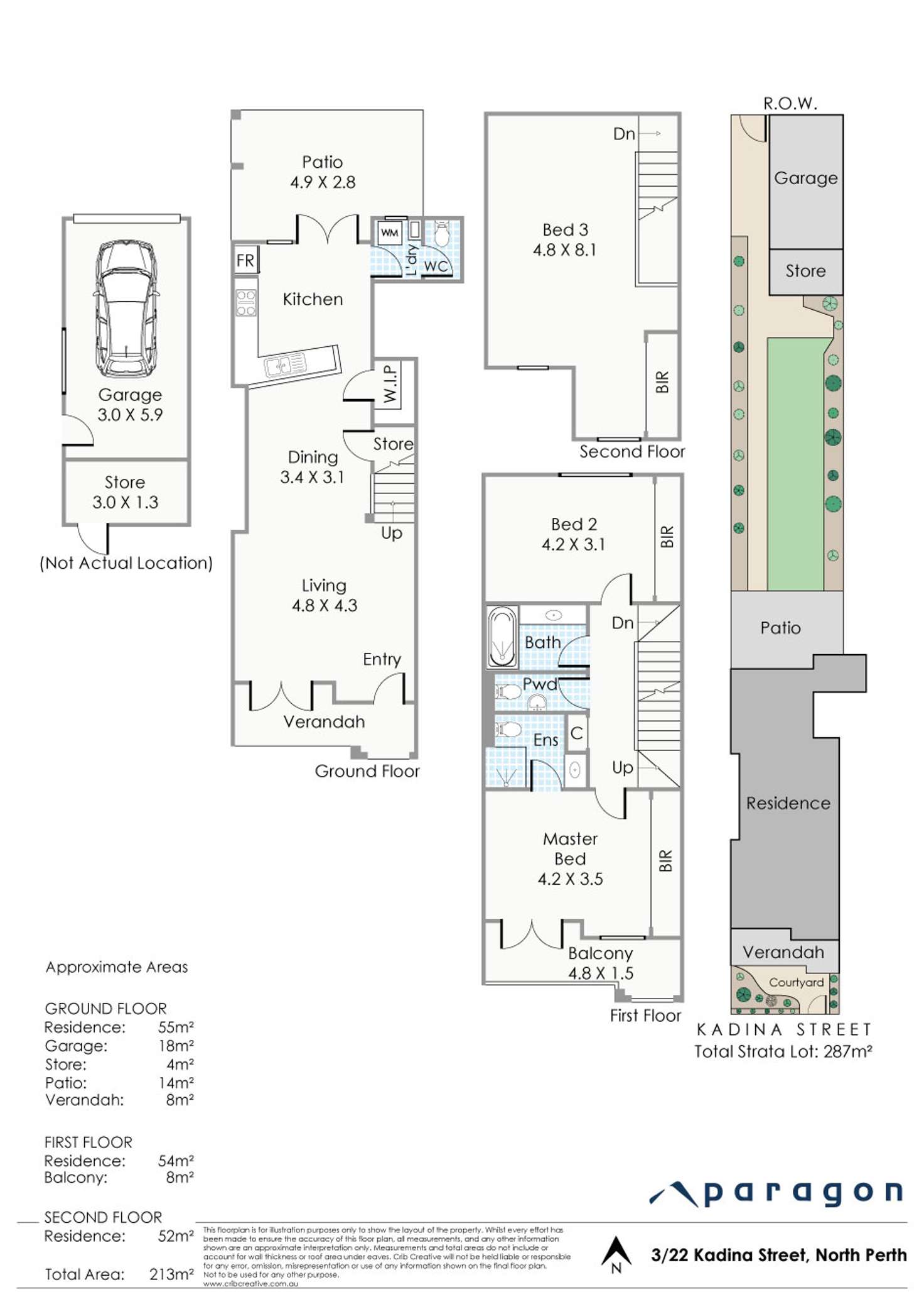 Floorplan of Homely house listing, 3/22 Kadina Street, North Perth WA 6006