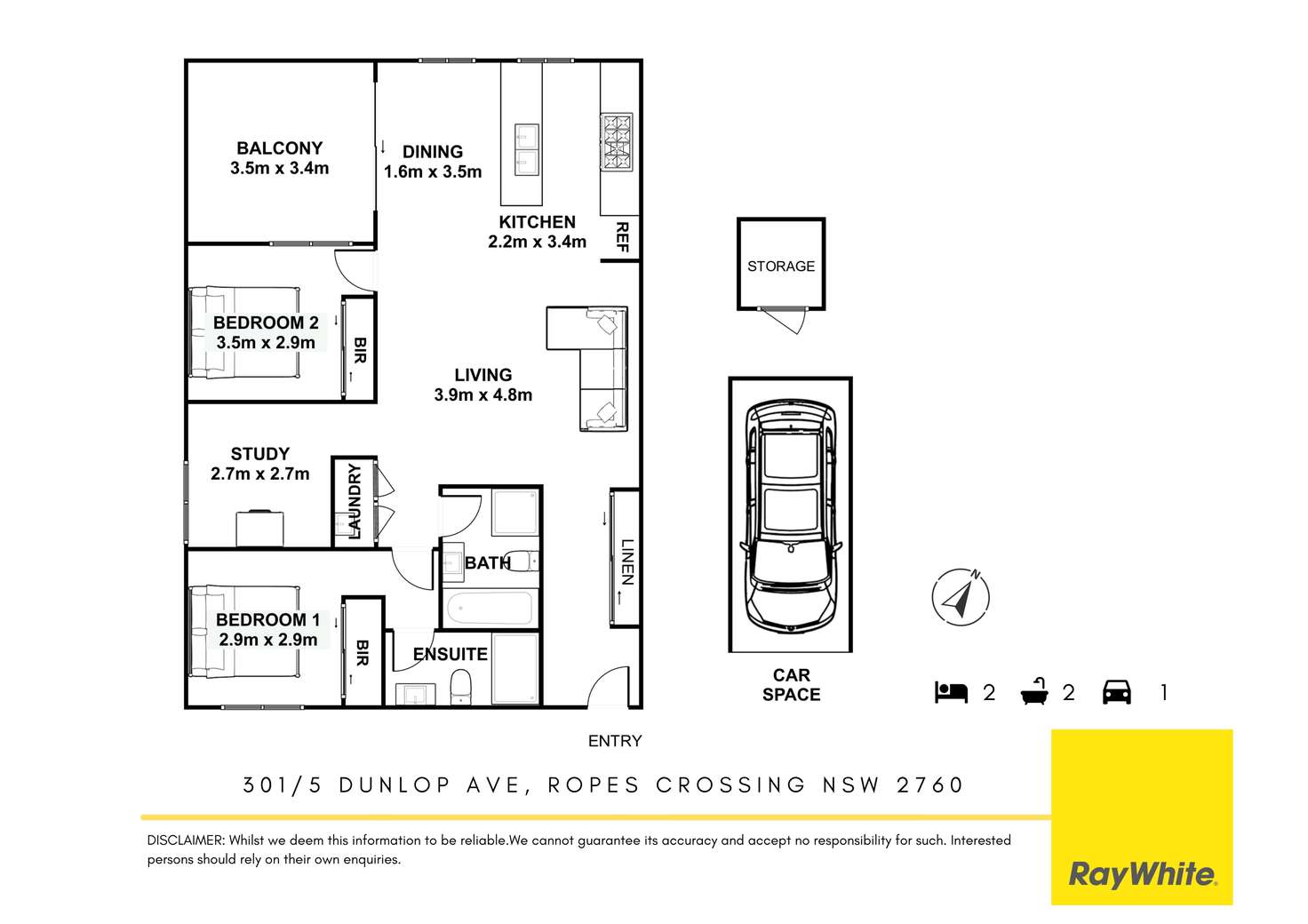 Floorplan of Homely apartment listing, 301/5 Dunlop Ave, Ropes Crossing NSW 2760