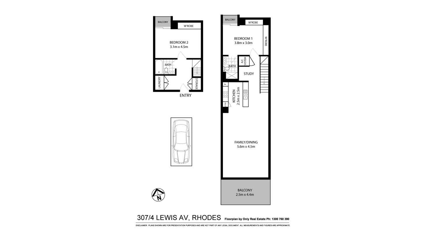 Floorplan of Homely apartment listing, 307/4 Lewis Avenue, Rhodes NSW 2138
