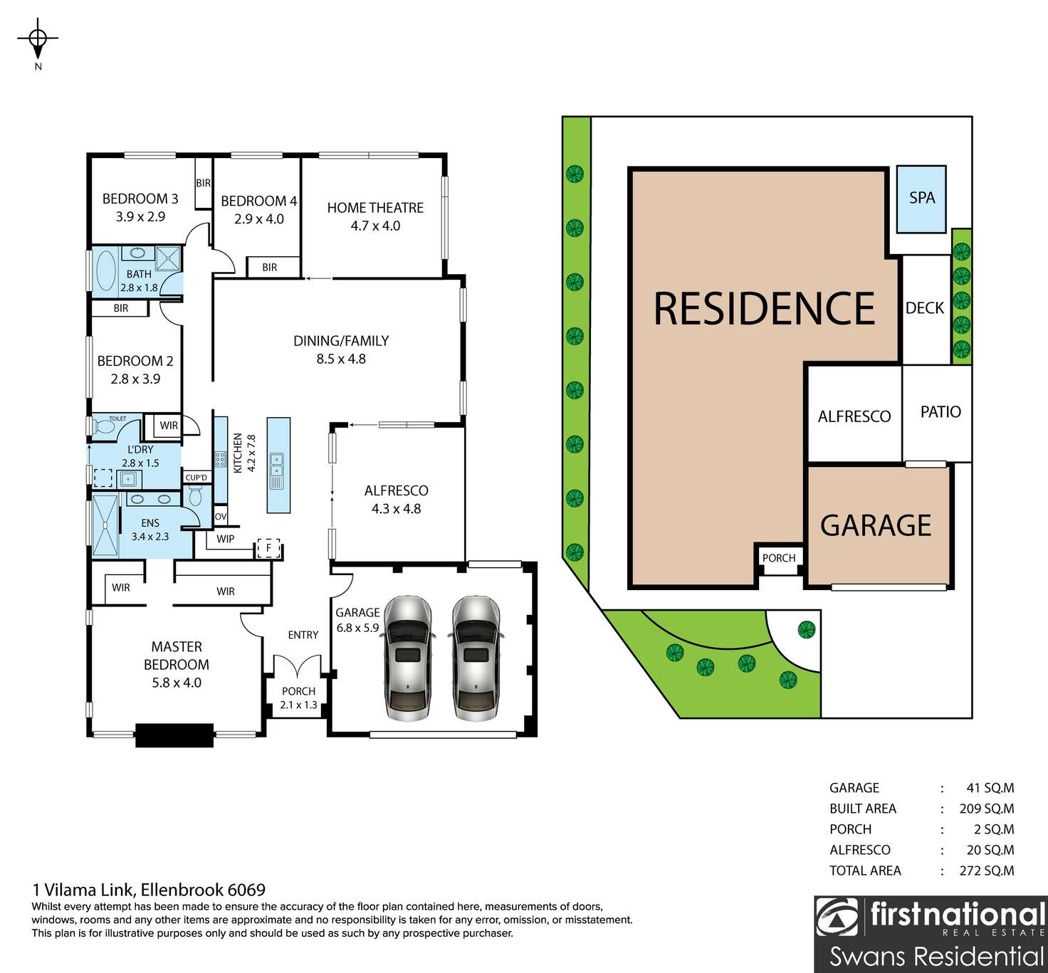 Floorplan of Homely house listing, 1 Vilama Link, Ellenbrook WA 6069