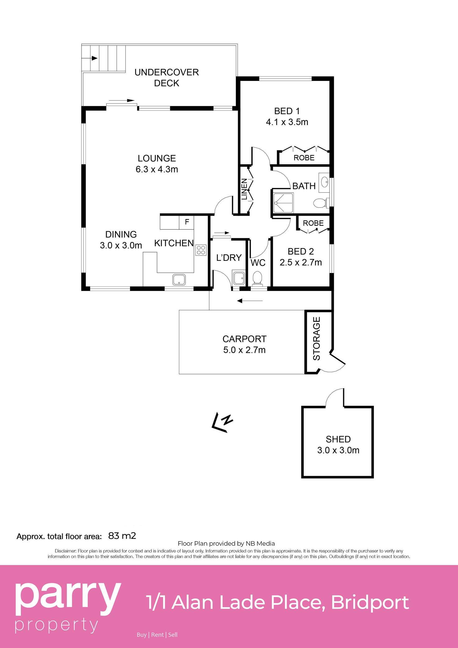 Floorplan of Homely house listing, 1/1 Alan Lade Place, Bridport TAS 7262