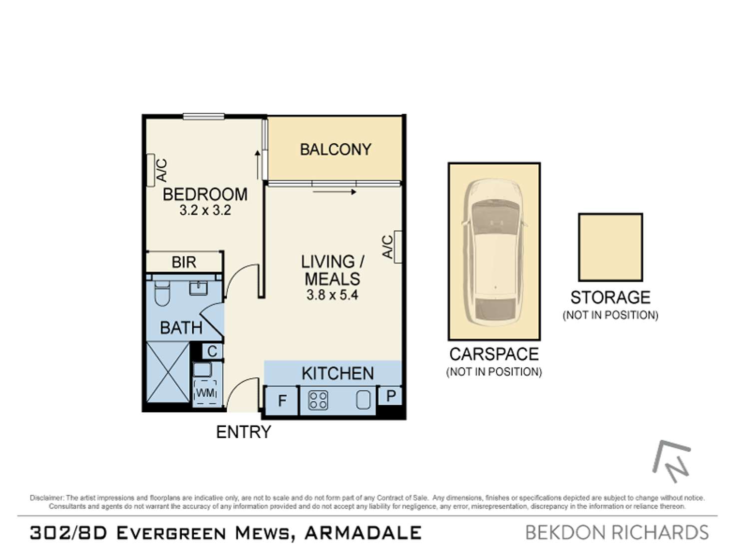 Floorplan of Homely apartment listing, 302/8 Evergreen Mews, Armadale VIC 3143