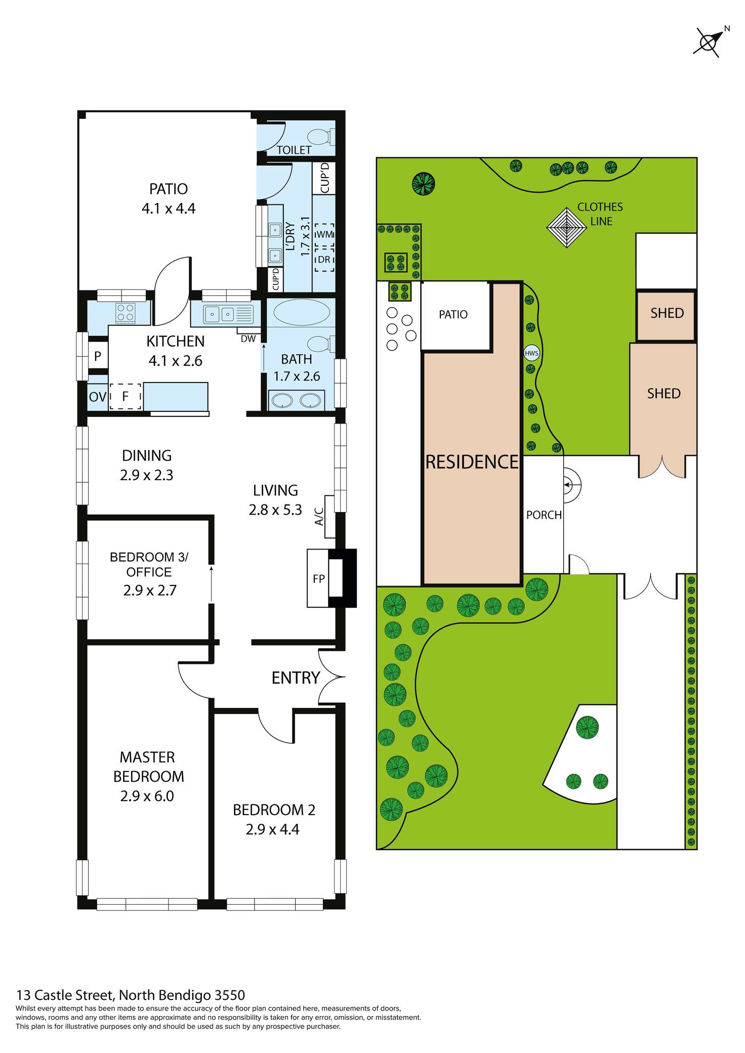 Floorplan of Homely house listing, 13 Castle Street, North Bendigo VIC 3550