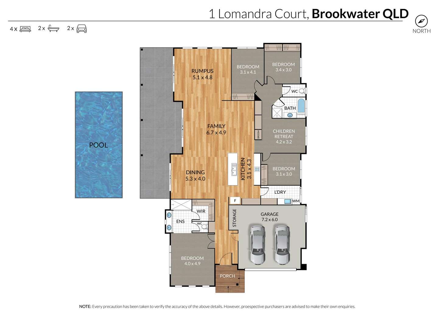 Floorplan of Homely house listing, 1 Lomandra Court, Brookwater QLD 4300