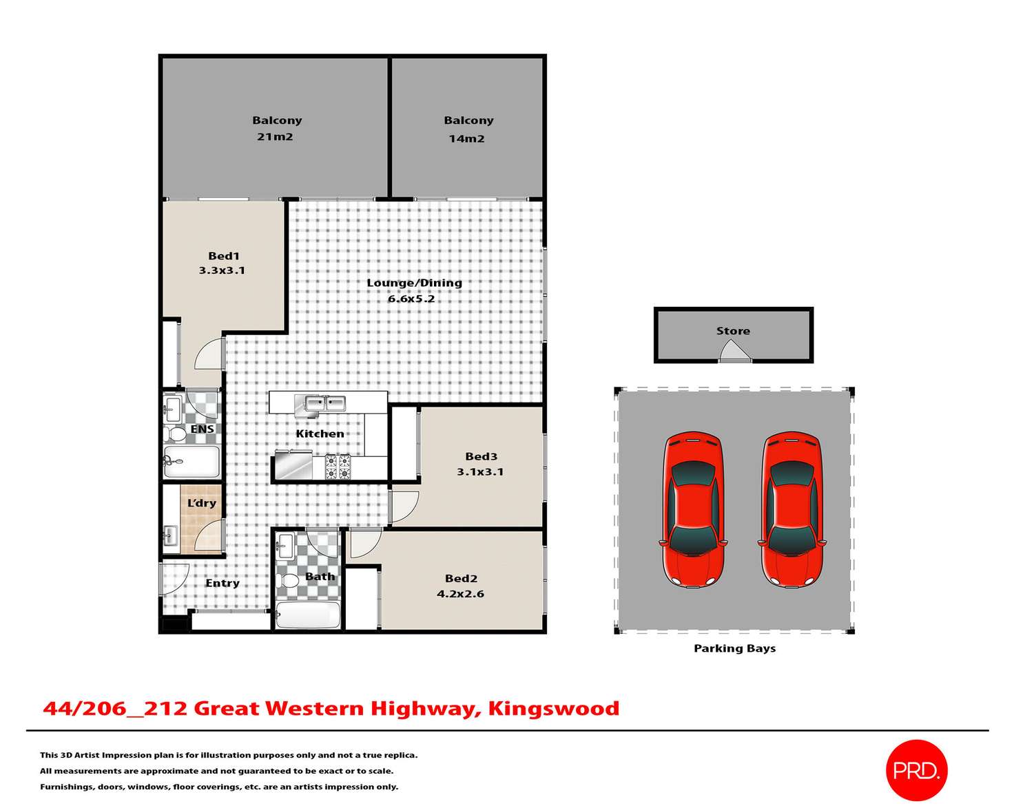 Floorplan of Homely unit listing, 44/206-212 Great Western Highway, Kingswood NSW 2747