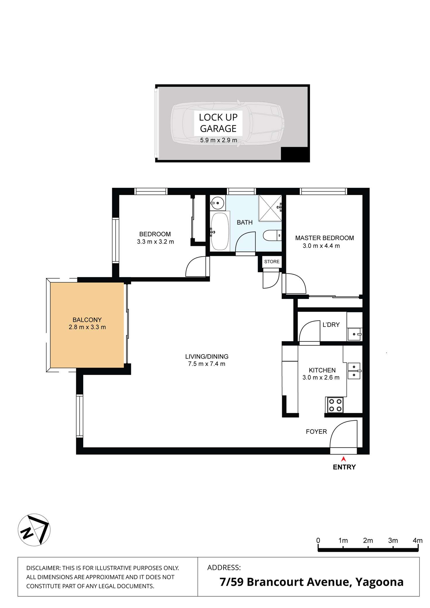 Floorplan of Homely unit listing, 2/59-61 Brancourt Ave, Yagoona NSW 2199