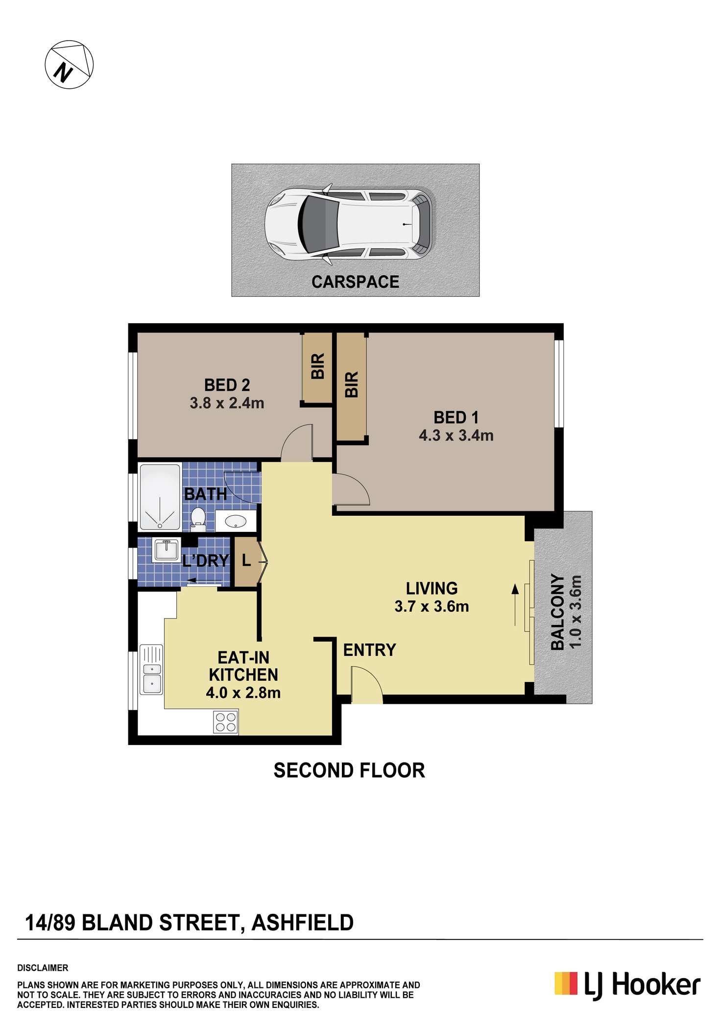 Floorplan of Homely apartment listing, 14/89 Bland Street, Ashfield NSW 2131