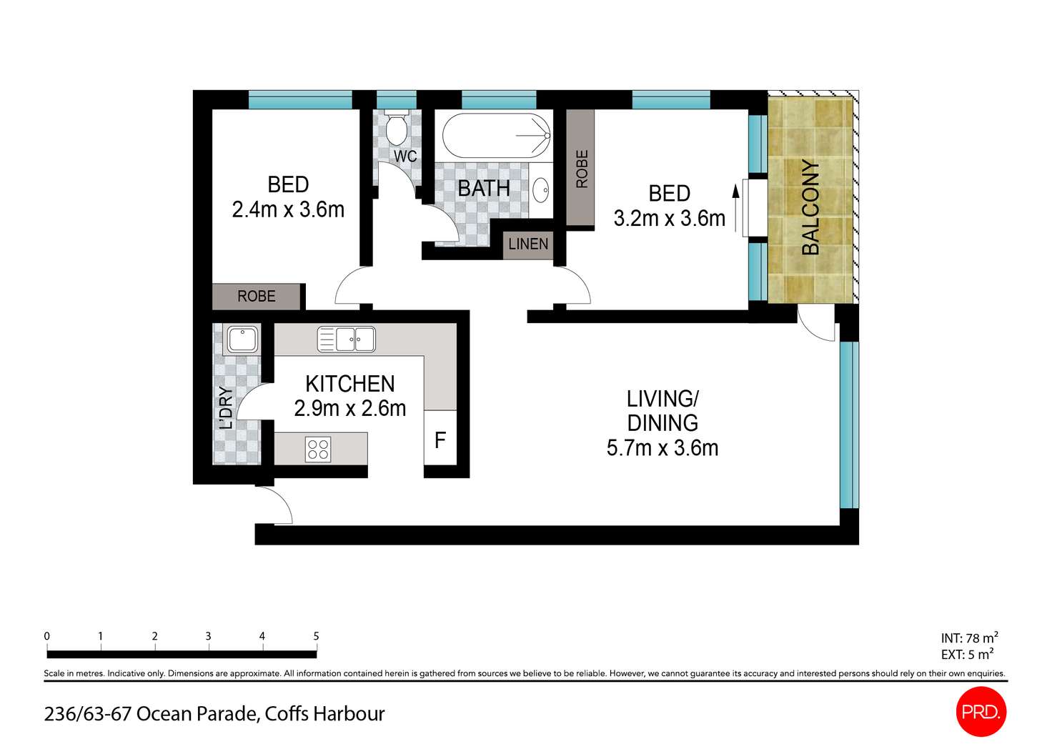 Floorplan of Homely unit listing, 236/63 Ocean Parade, Coffs Harbour NSW 2450