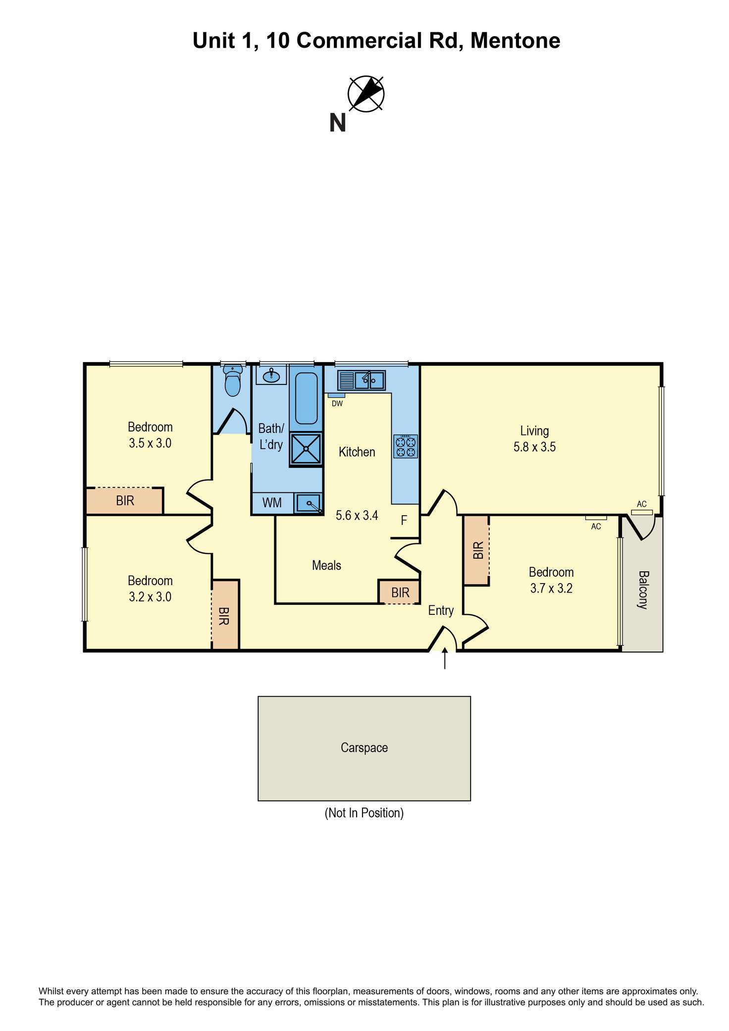 Floorplan of Homely unit listing, 1/10 Commercial Road, Mentone VIC 3194