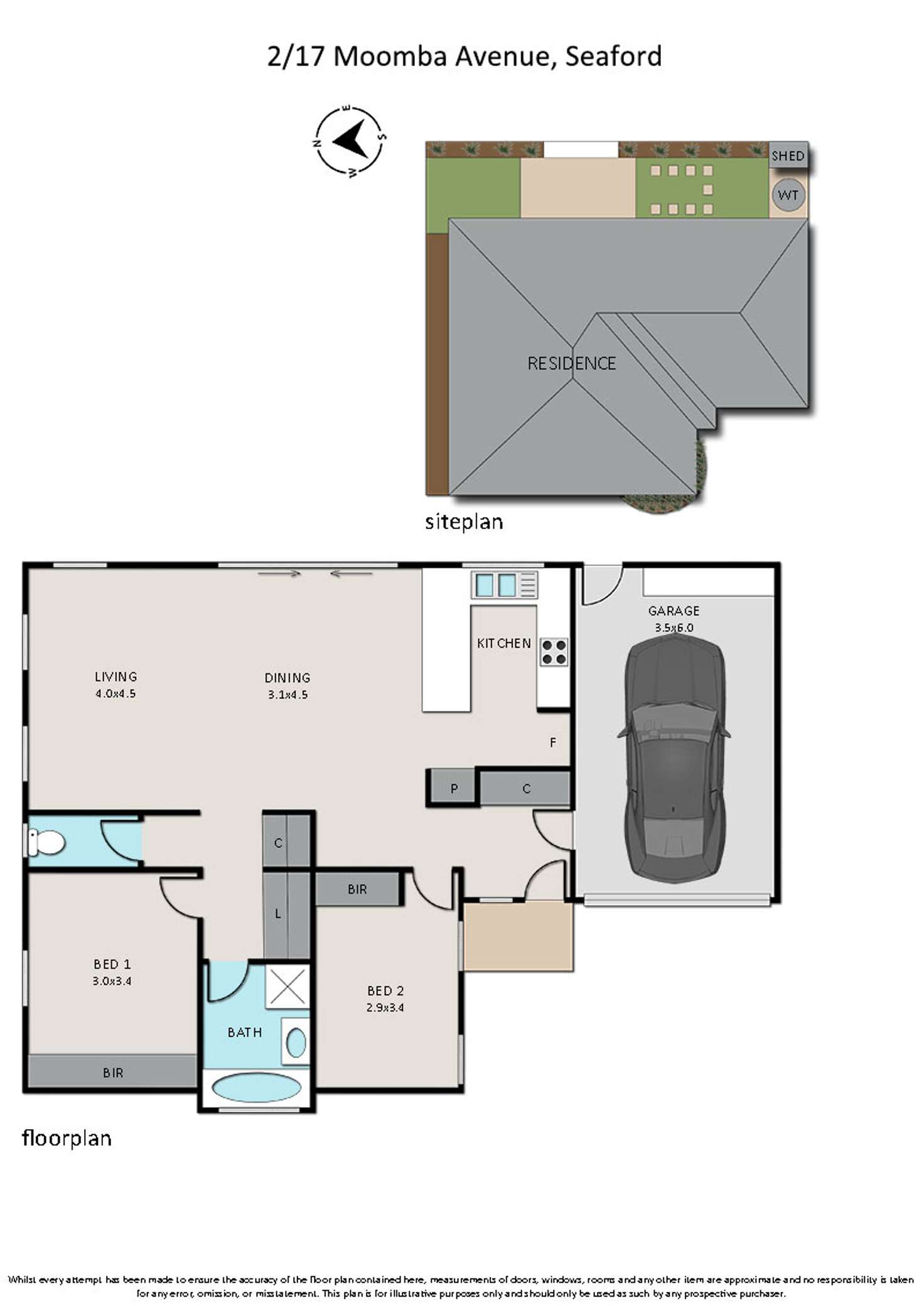 Floorplan of Homely unit listing, 2/17 Moomba Avenue, Seaford VIC 3198