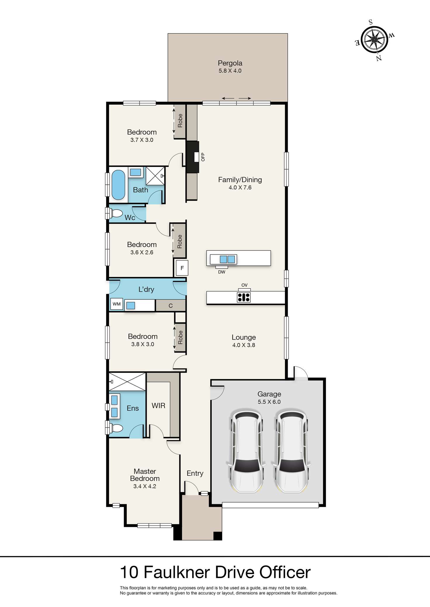 Floorplan of Homely house listing, 10 Faulkner Drive, Officer VIC 3809