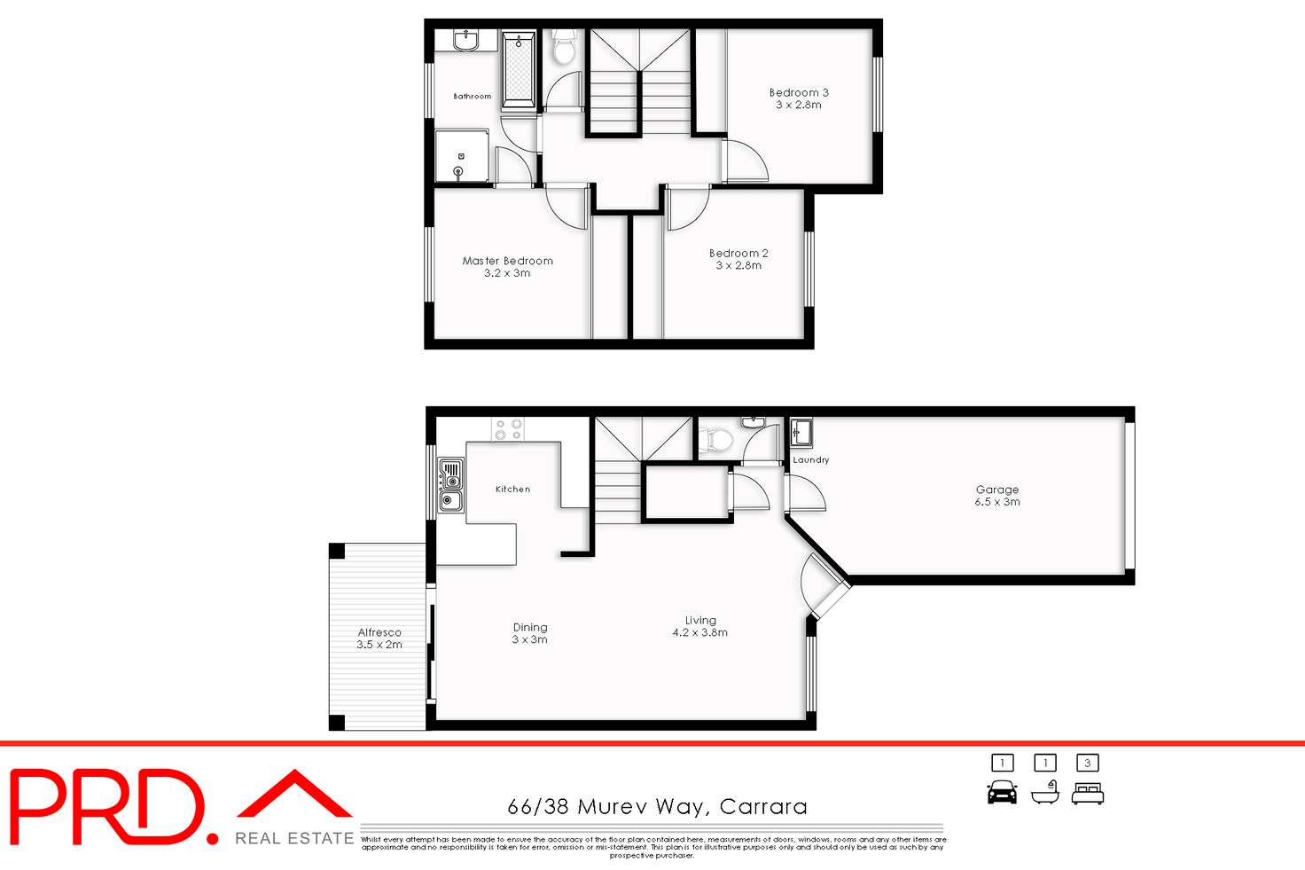 Floorplan of Homely townhouse listing, 66/38 Murev Way, Carrara QLD 4211