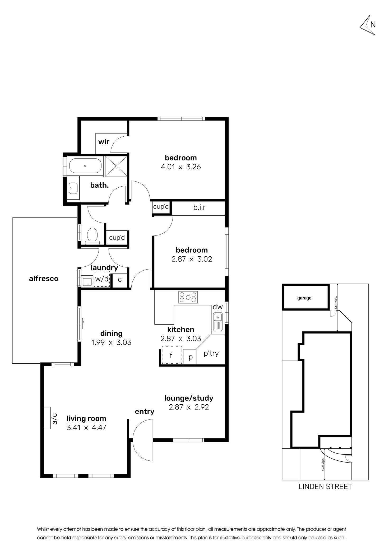 Floorplan of Homely unit listing, 1/7 Linden Street, Altona Meadows VIC 3028