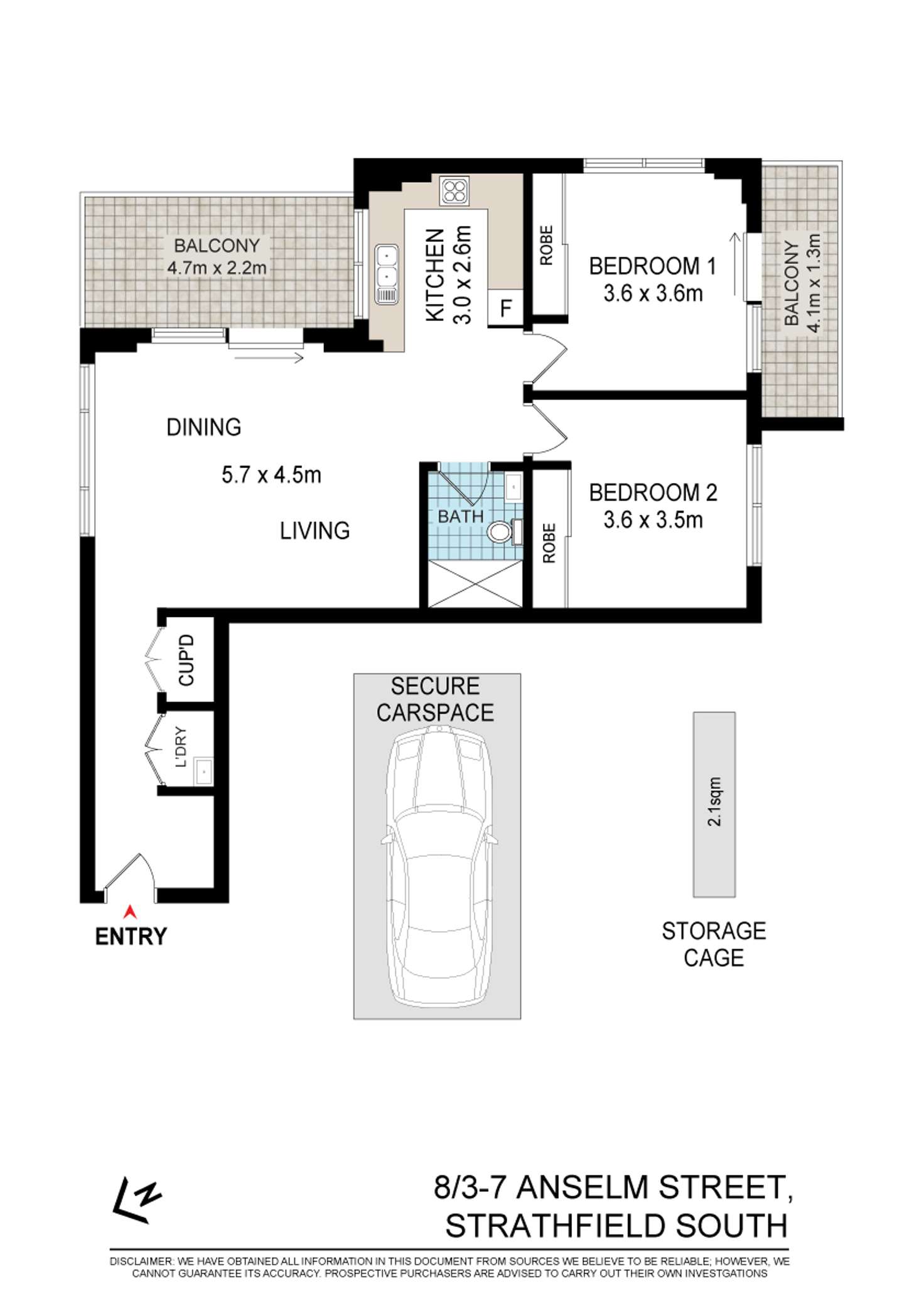 Floorplan of Homely apartment listing, 101/3-7 ANSELM STREET, Strathfield South NSW 2136