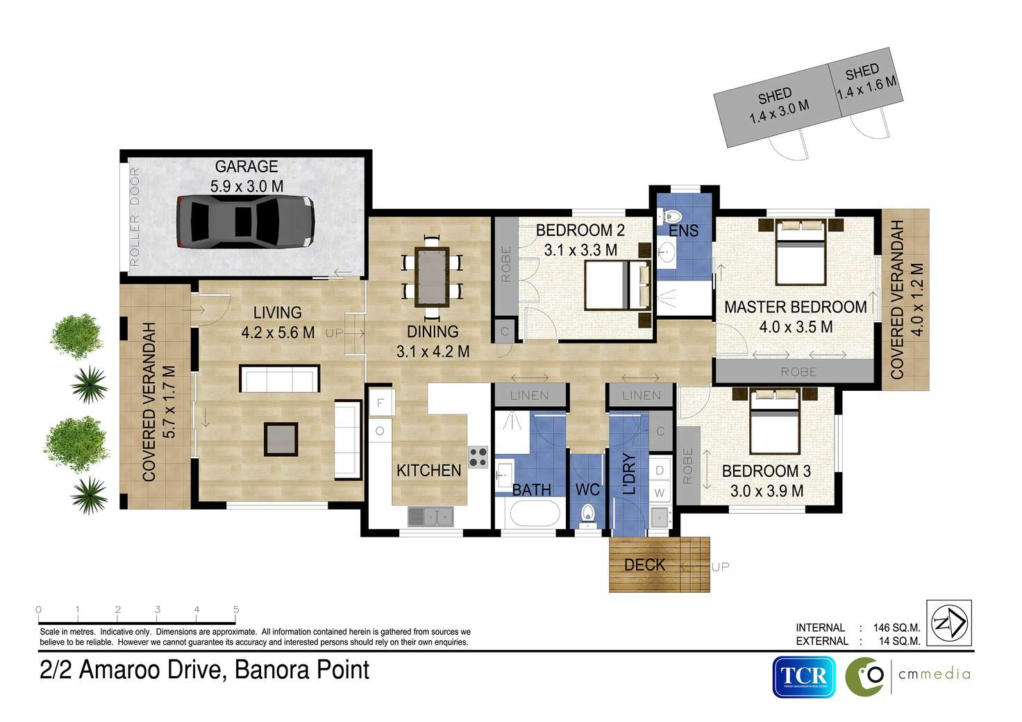 Floorplan of Homely semiDetached listing, 2/2 Amaroo Drive, Banora Point NSW 2486