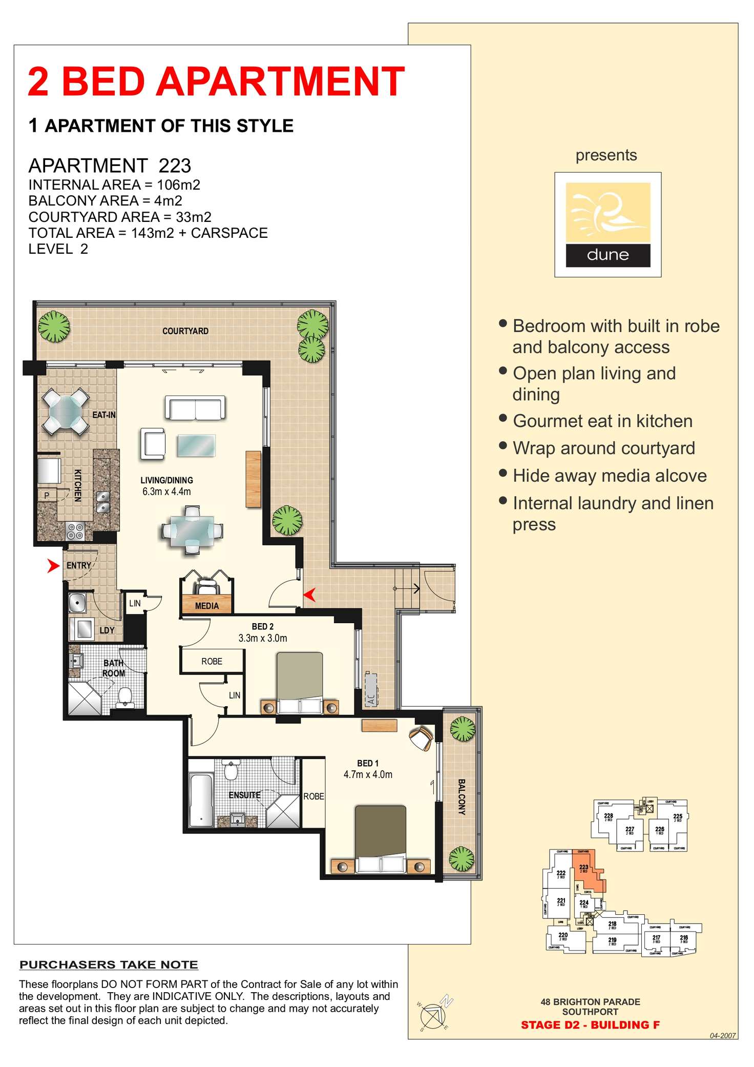 Floorplan of Homely apartment listing, 223/1 Aqua Street, Southport QLD 4215