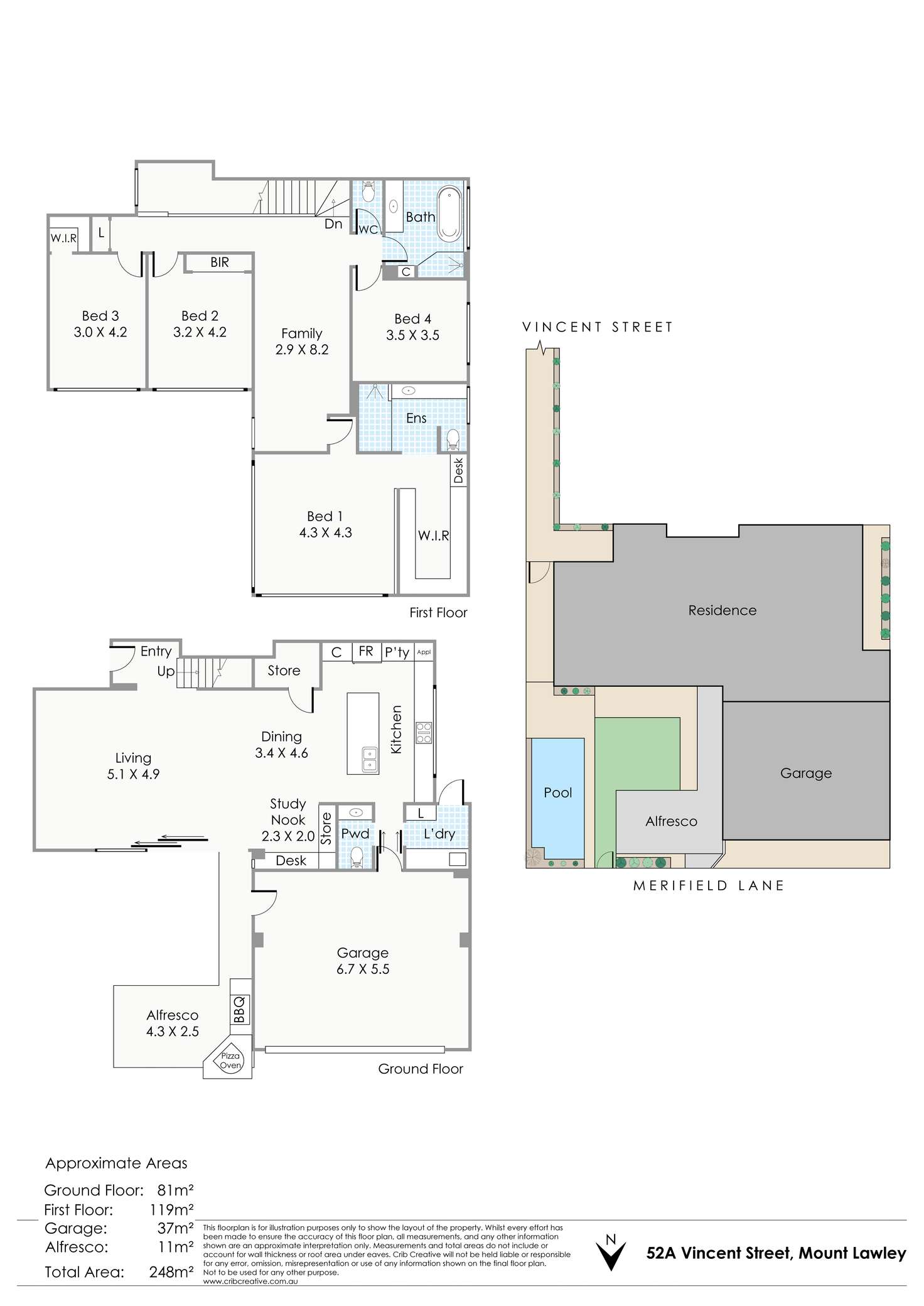 Floorplan of Homely house listing, 52A Vincent Street, Mount Lawley WA 6050