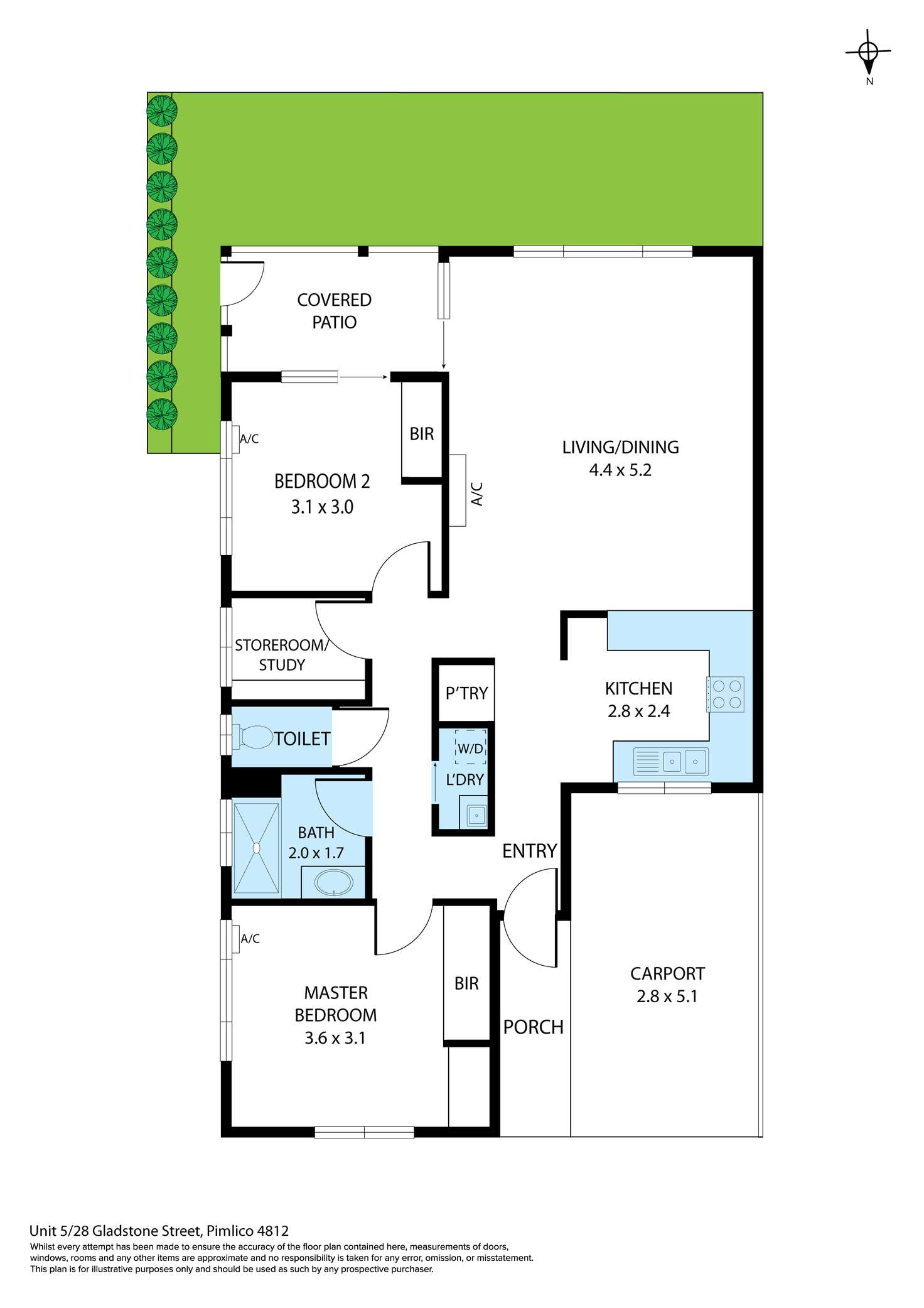 Floorplan of Homely unit listing, 5/28 Gladstone Street, Pimlico QLD 4812