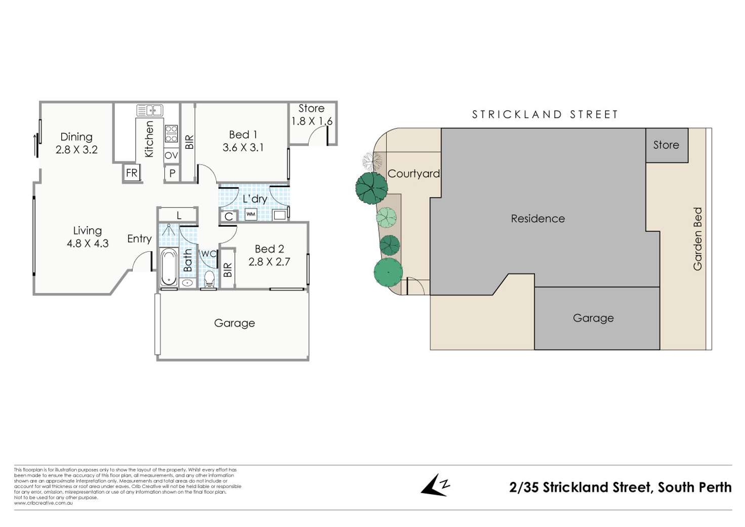 Floorplan of Homely villa listing, 2/35 Strickland Street, South Perth WA 6151