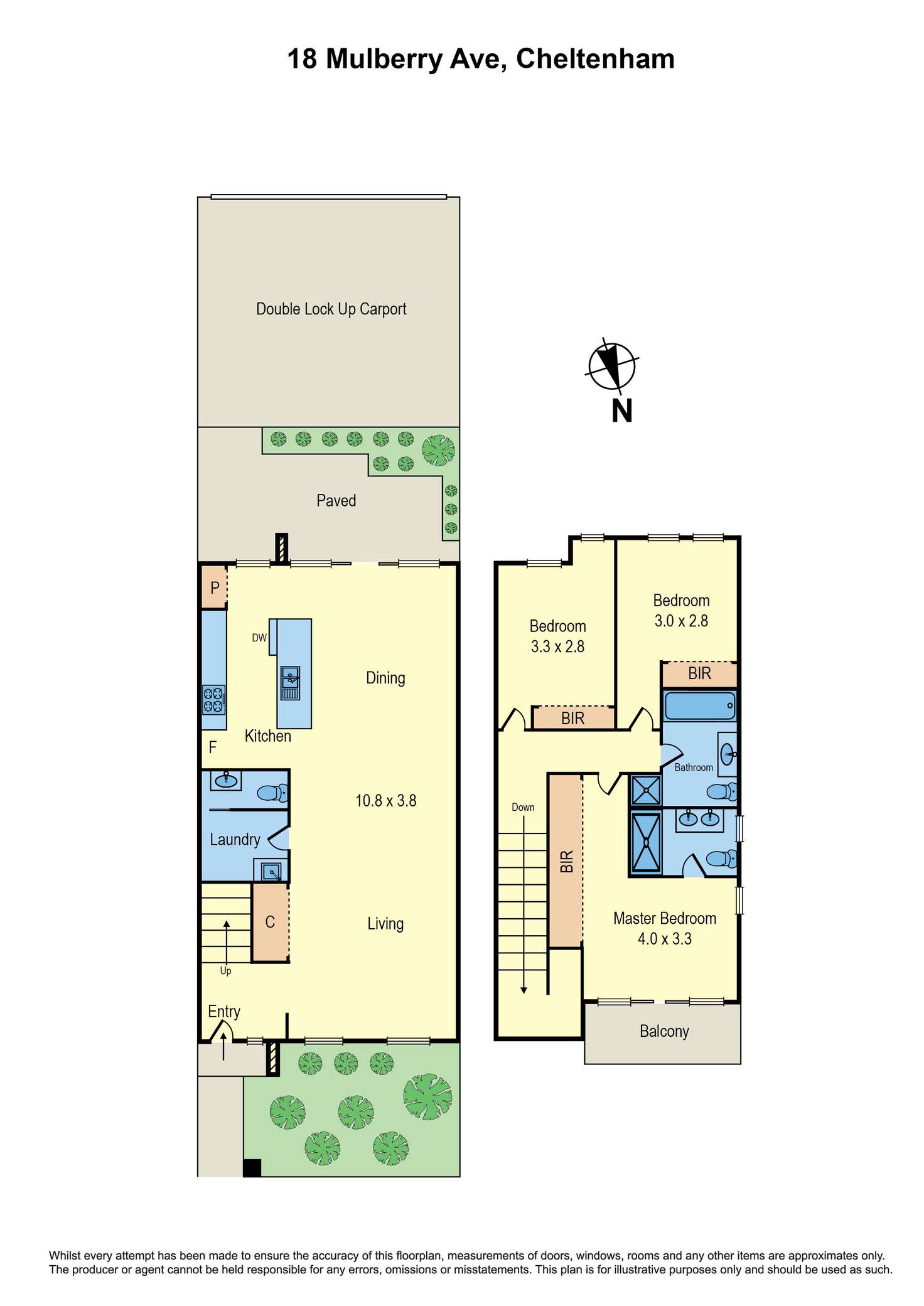 Floorplan of Homely townhouse listing, 18 Mulberry Avenue, Cheltenham VIC 3192