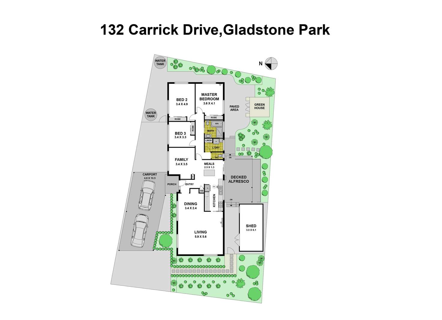Floorplan of Homely house listing, 132 Carrick Drive, Gladstone Park VIC 3043