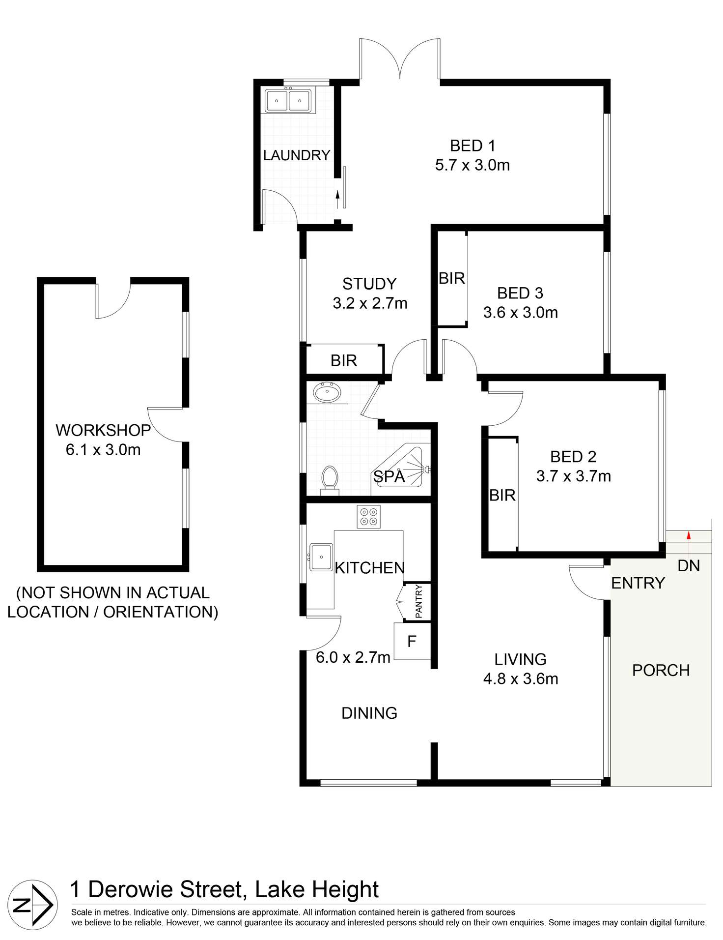 Floorplan of Homely house listing, 1 Derowie Crescent, Lake Heights NSW 2502