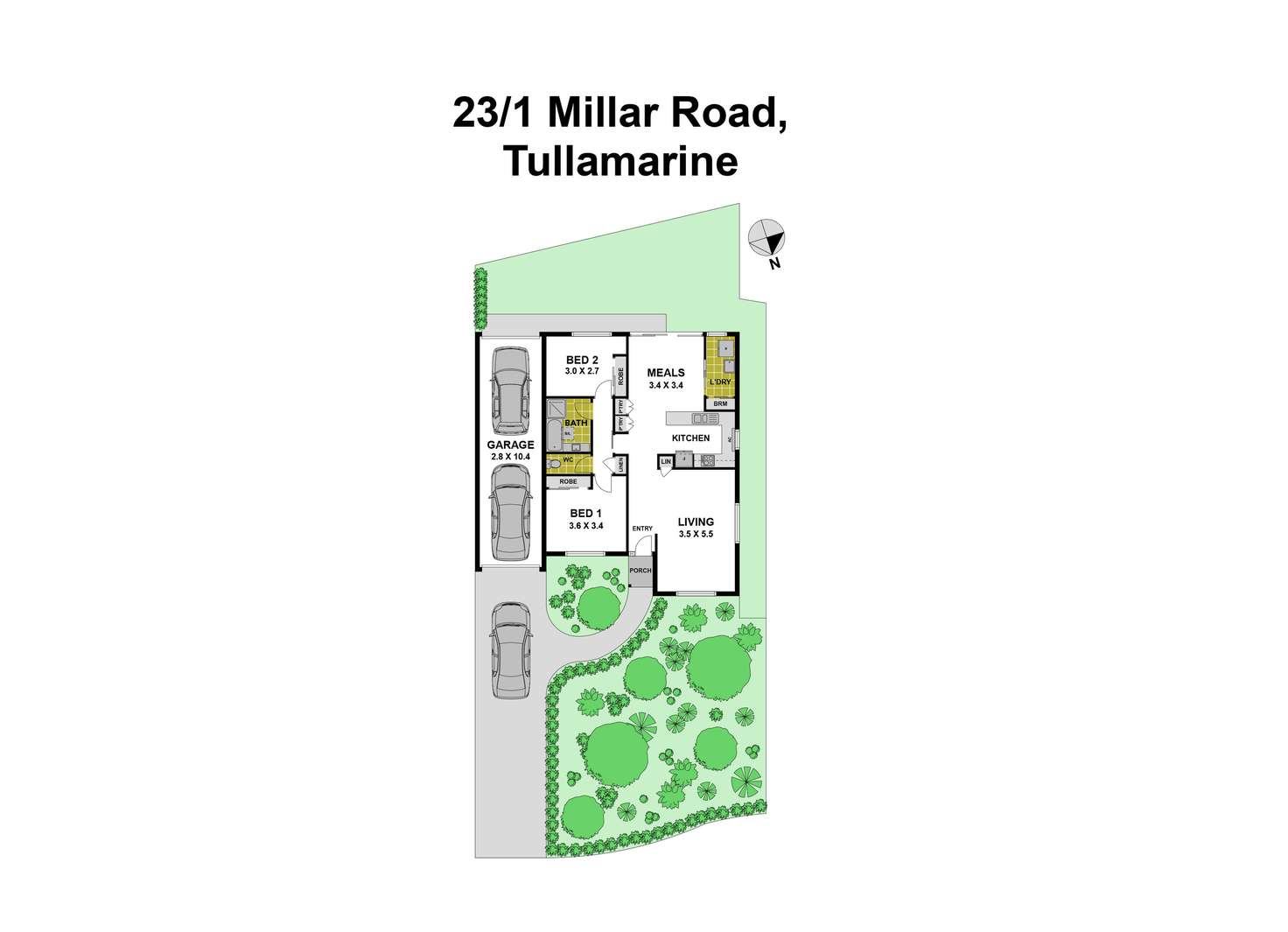 Floorplan of Homely unit listing, 23/1 Millar Road, Tullamarine VIC 3043